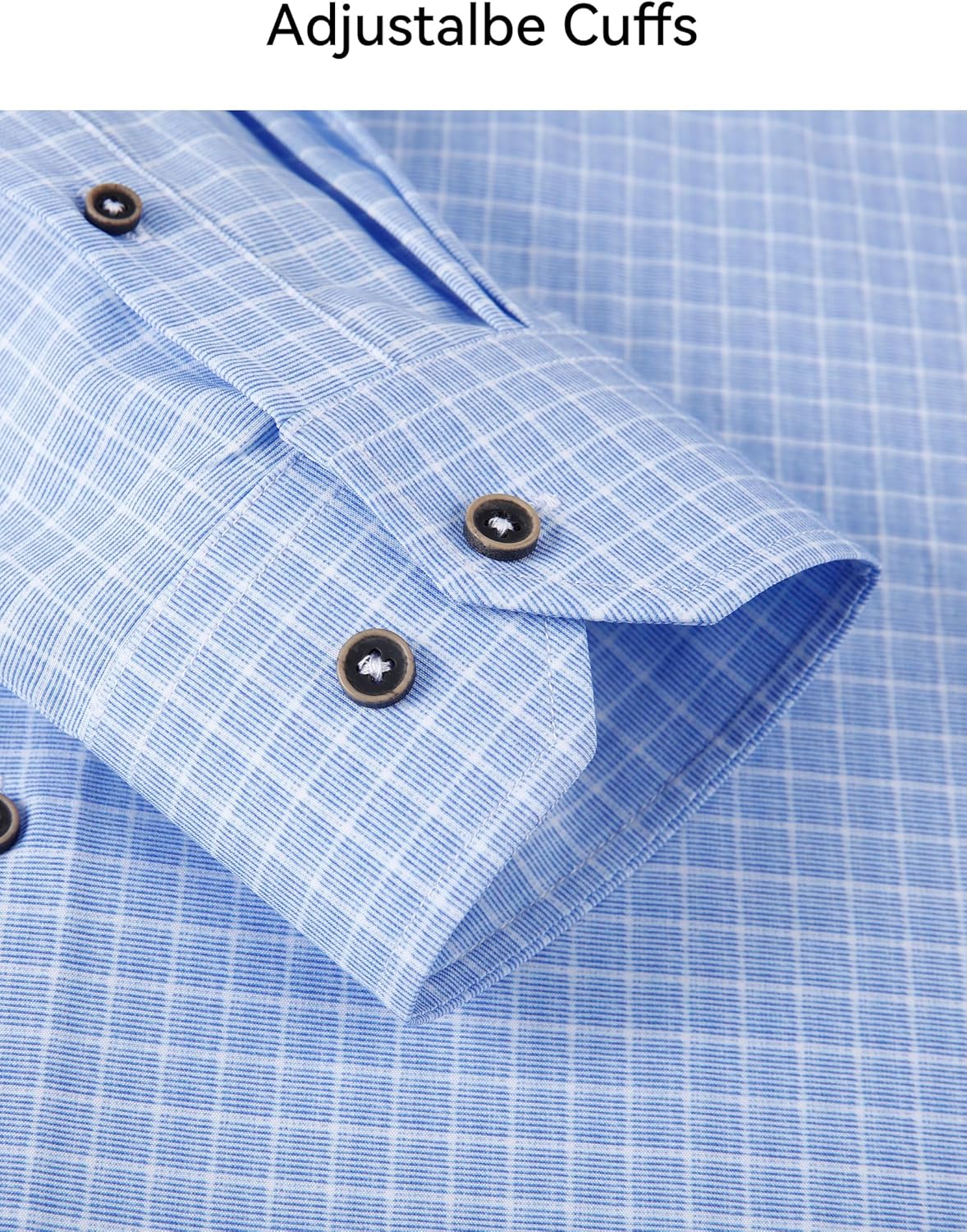 Esabel.C Mens Dress Shirts Wrinkle Free Long Sleeve Print Formal Business Casual Button Down Shirts - Image 6