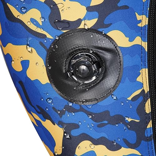 Miniatura 5 de Flotador inflable de pesca, tubo de flotador plegable manual para adultos con pala, bomba de aire manual, mochila portátil, peso máximo de 300