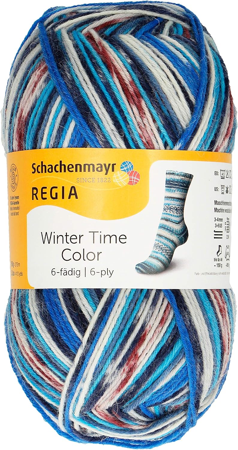 Schachenmayr Regia 6-Ply Colour, 150 g Snowstorm Colour Hand Knitting Yarn, Snowstorm Color
