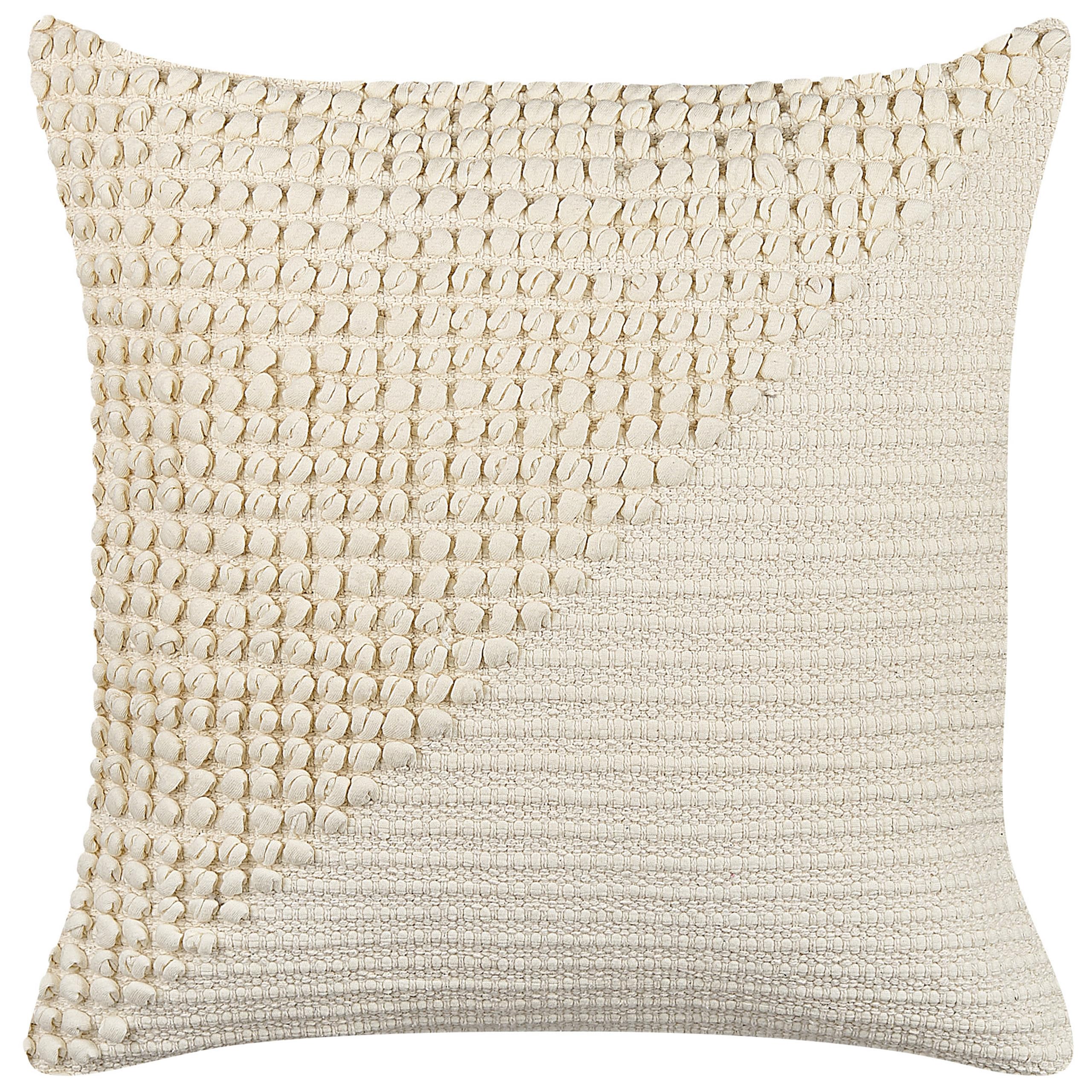 Beliani Conjunto de 2 Cojines Decorativos con diseño Elegante 45 x 45 cm Accesorio Beige Claro Pellaea
