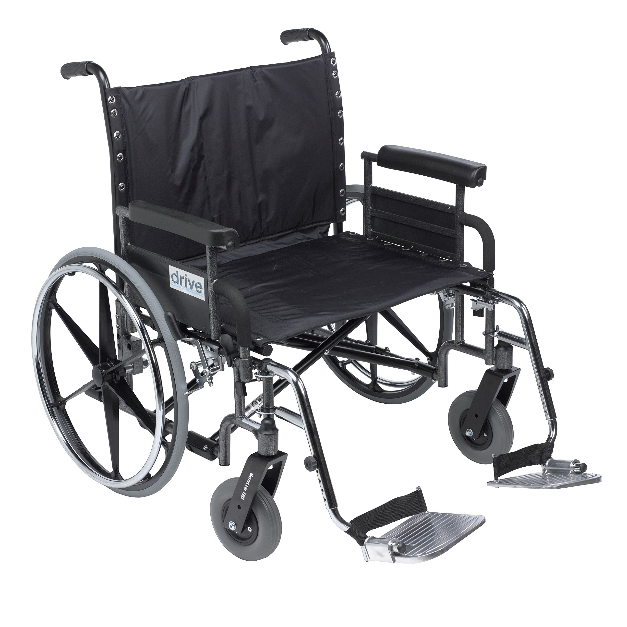 Drive Medical STD28DFA-SF Deluxe Sentra Heavy Duty Extra-Extra-Wide Wheelchair Black