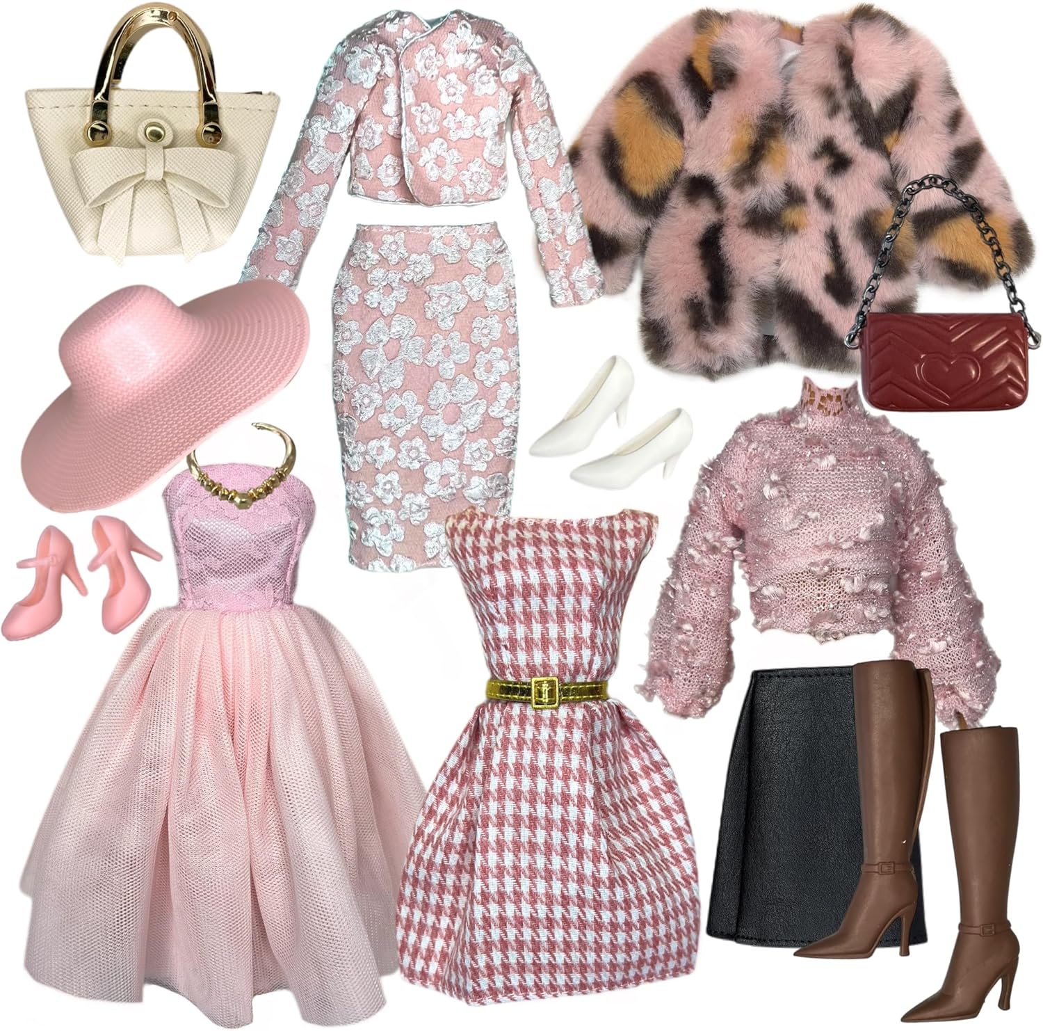 Eledoll Clothes Deluxe Fashion Pack for 11.5 inch - 12 inch Fashion Doll Four Seasons So Posh Set