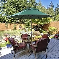 Vista 8 de Abba Patio Sombrilla de patio al aire libre con botón de inclinación y manivela para jardín, césped, cubierta, patio trasero y piscina