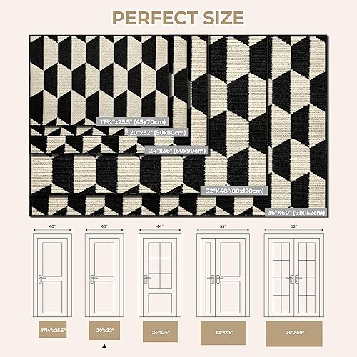 Miniatura 26 de GRANNY SAYS Felpudo para interiores, 32 x 48 pulgadas, antideslizante, tapete grande para puerta, tapete de bienvenida para exteriores, lavable