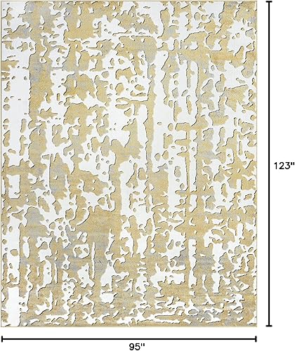 Miniatura 2 de Tayse Alfombra moderna amarilla grande de 8 x 10 pies de 8 x 10 pies, para sala de estar, comedor, dormitorio, cocina, entrada, alfombra para sala