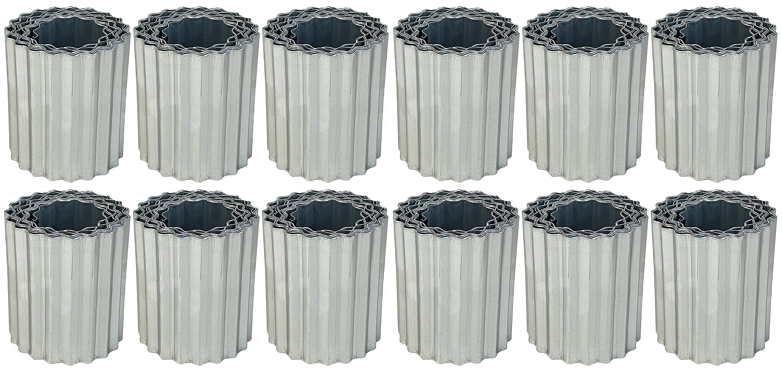 Selections Galvanised Steel Lawn Edging Corrugated Heavy Duty Garden Edge 5m Roll - Pack of 12