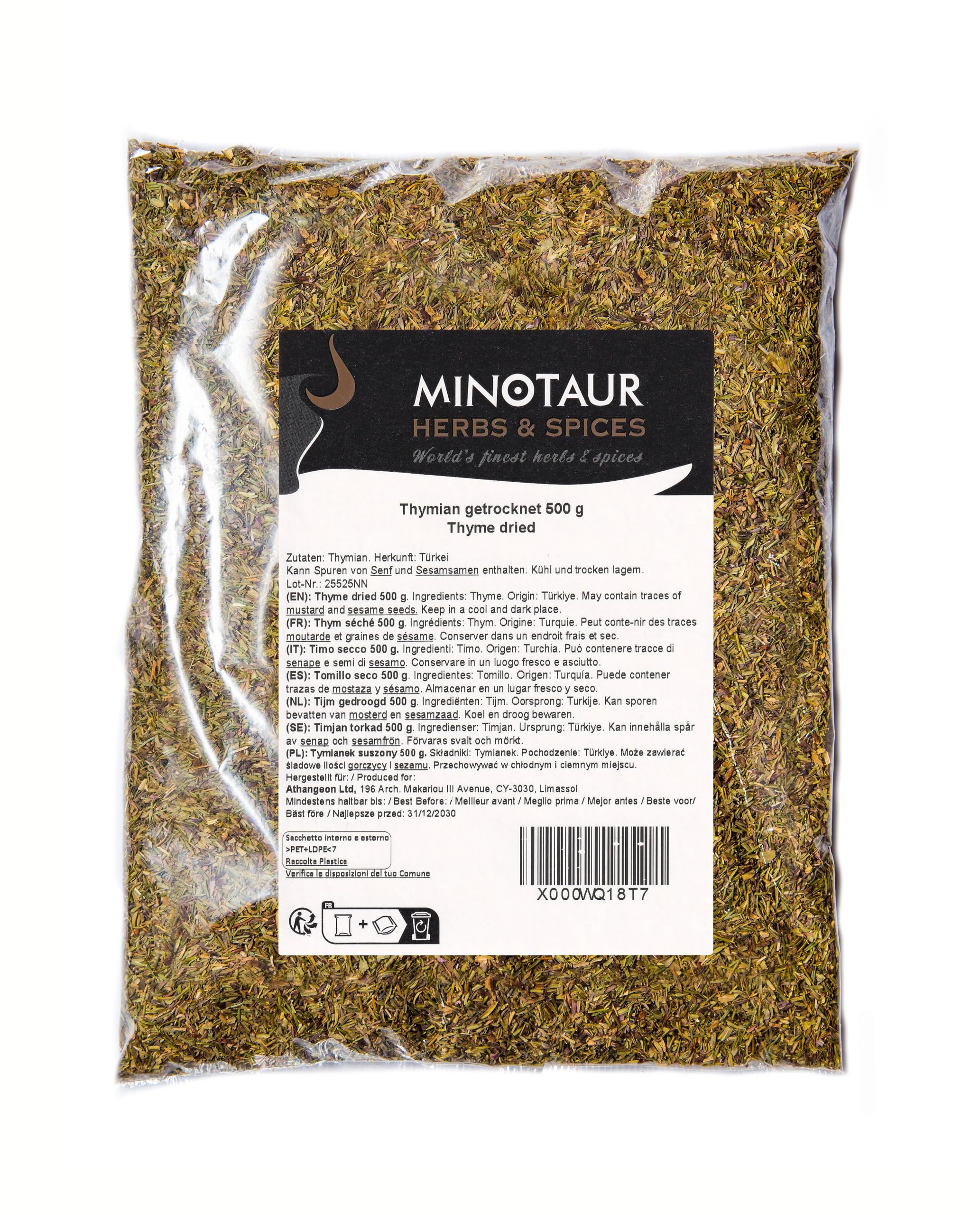 Minotaur Spices | Thym séché | 2 x 500g (1 Kg)