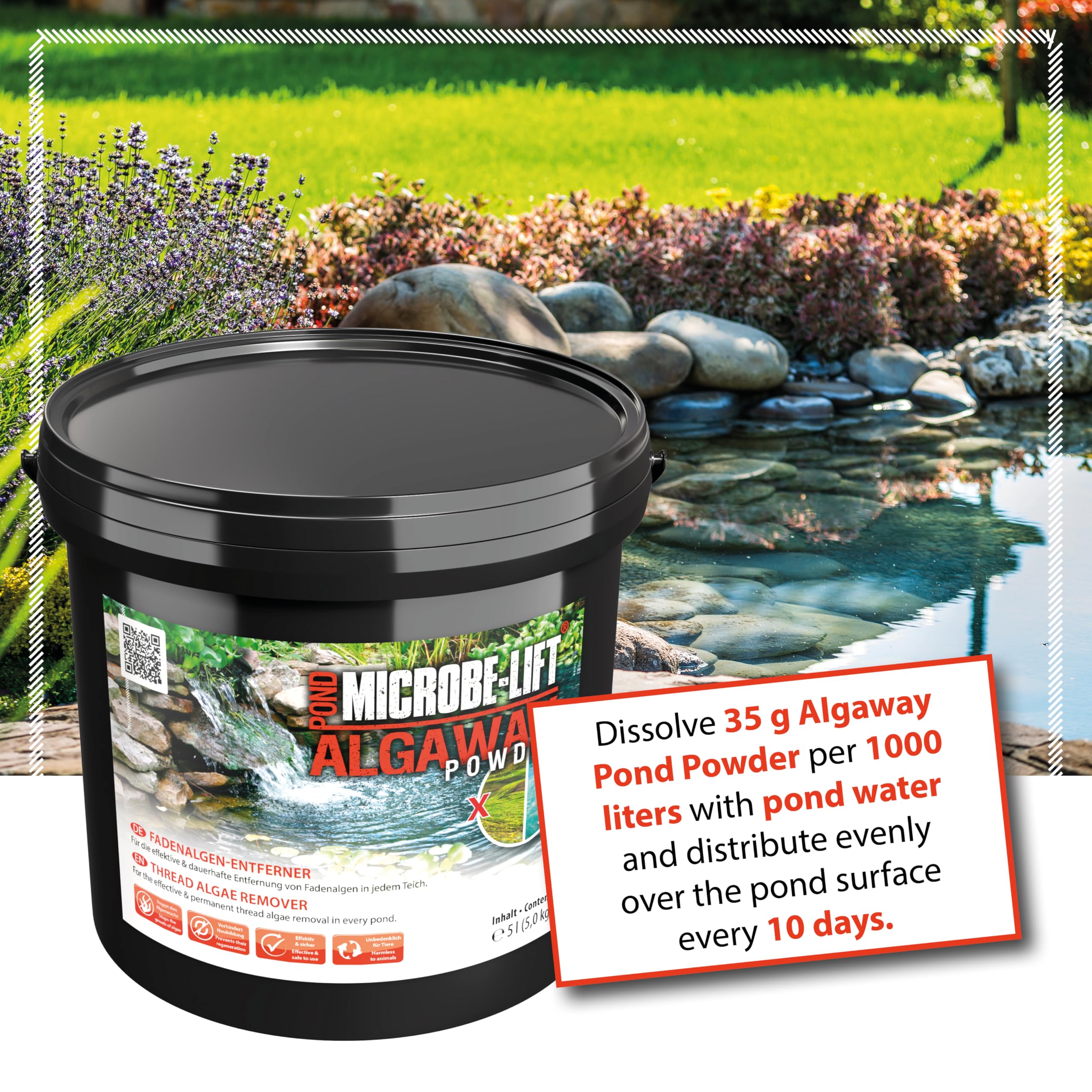 Thread Algae Remover for Ponds, ARKA AlgAway Powder 5000g, eco-friendly algae control for garden ponds, prevents regrowth - Image 4