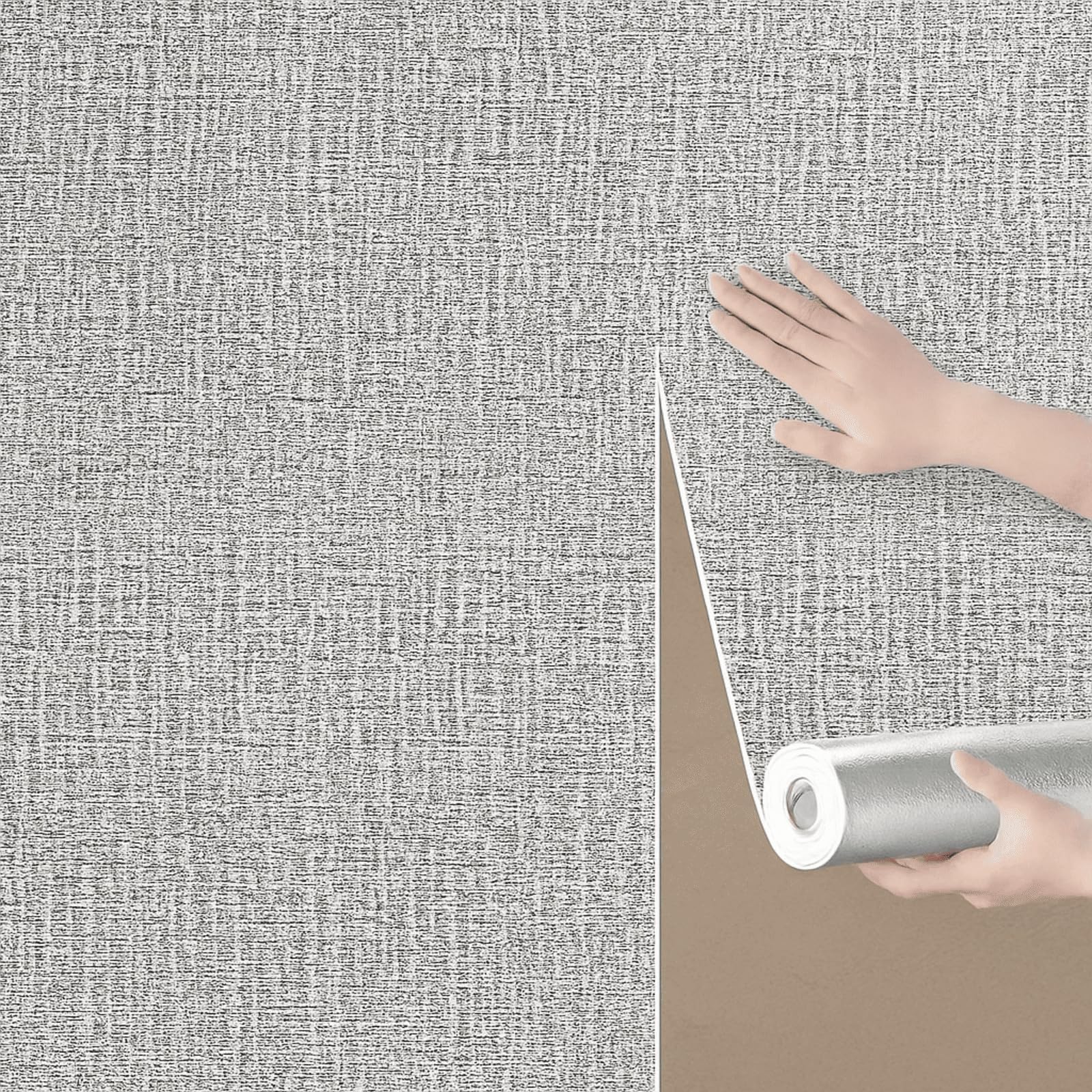 3mm Thick Self Adhesive Textured Wallpaper – Waterproof Peel and Stick Foam Wall Panels, Insulated Soundproof Wallpaper for Kitchen, Bathroom, Living Room & Ceiling (Gray)