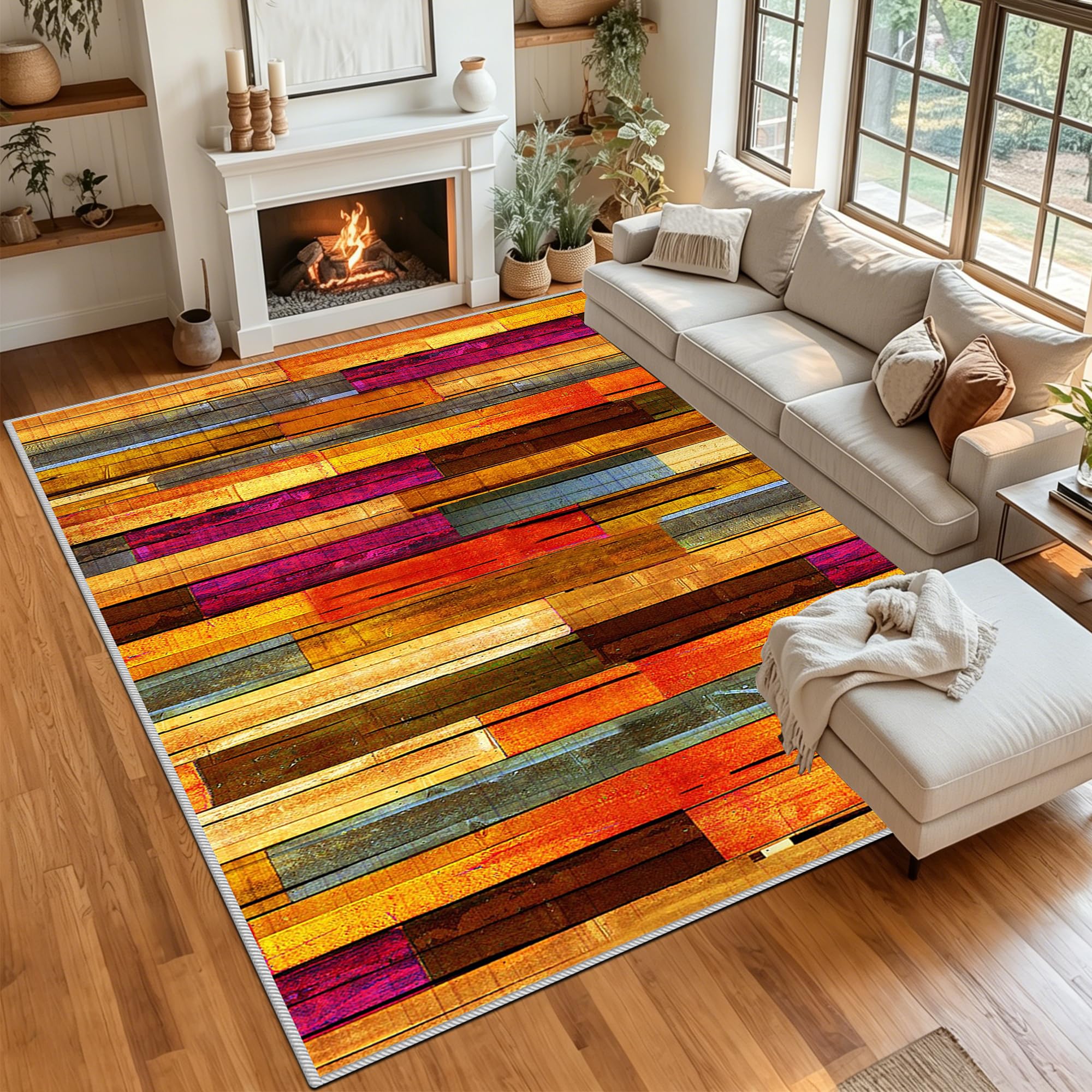 Duży antypoślizgowy dywanik do sypialni Można prać w pralce Wewnętrzny dywanik do salonu na korytarz pralnia jadalnia biuro kuchnia 200 x 220 cm / 78,74 x 86,61 cala