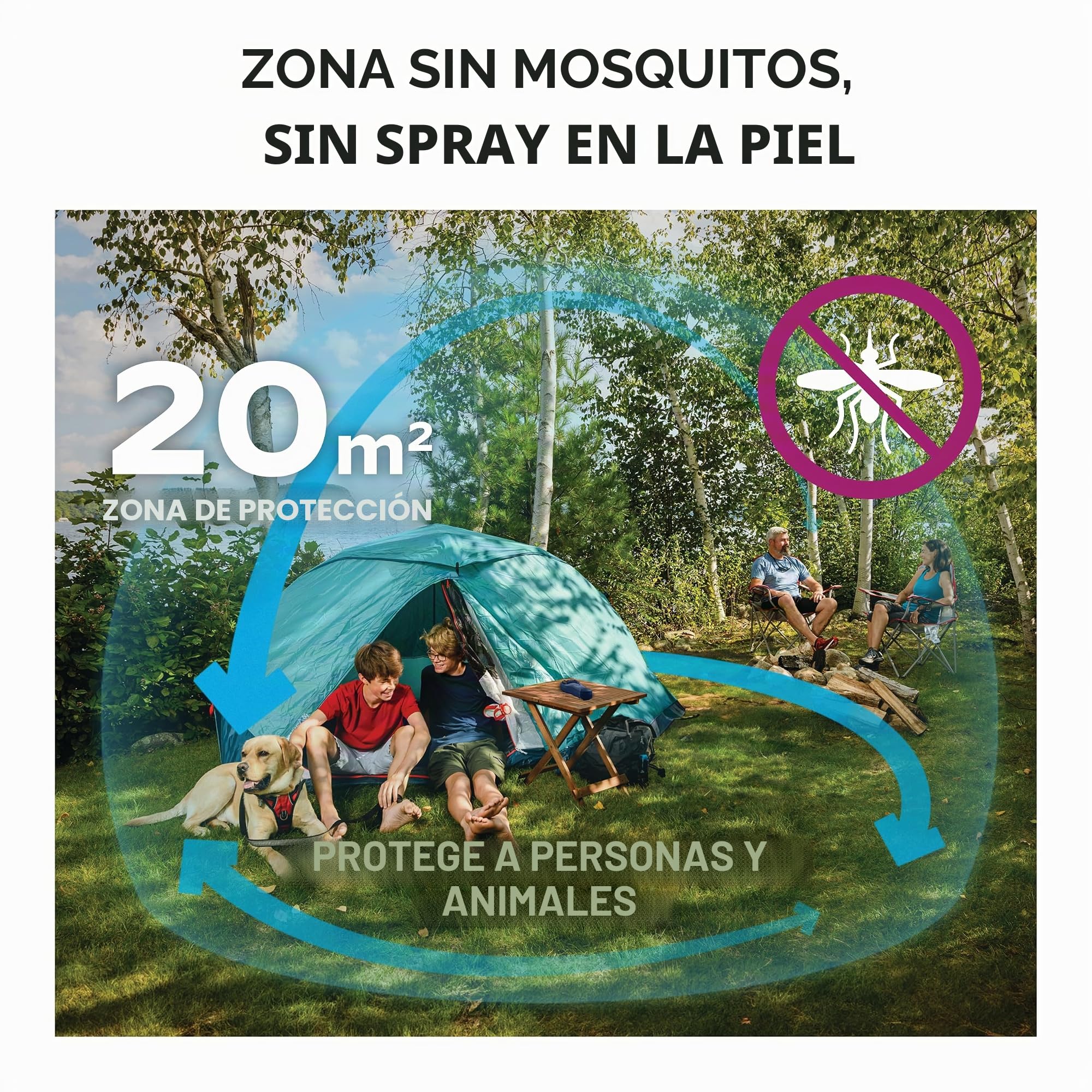Thermacell Recambio Repelente de Mosquitos, Protección Eficaz 20 m², Compatible con Todos los Dispositivos, 48 Horas de Duración, 4 Cartuchos + 12 Pastillas + Guantes de regalo