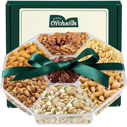 Nuts gift Basket - With a Variety of Freshly Roasted Nuts - Beautifully Packaged Gift Baskets for Men, Sympathy Basket.