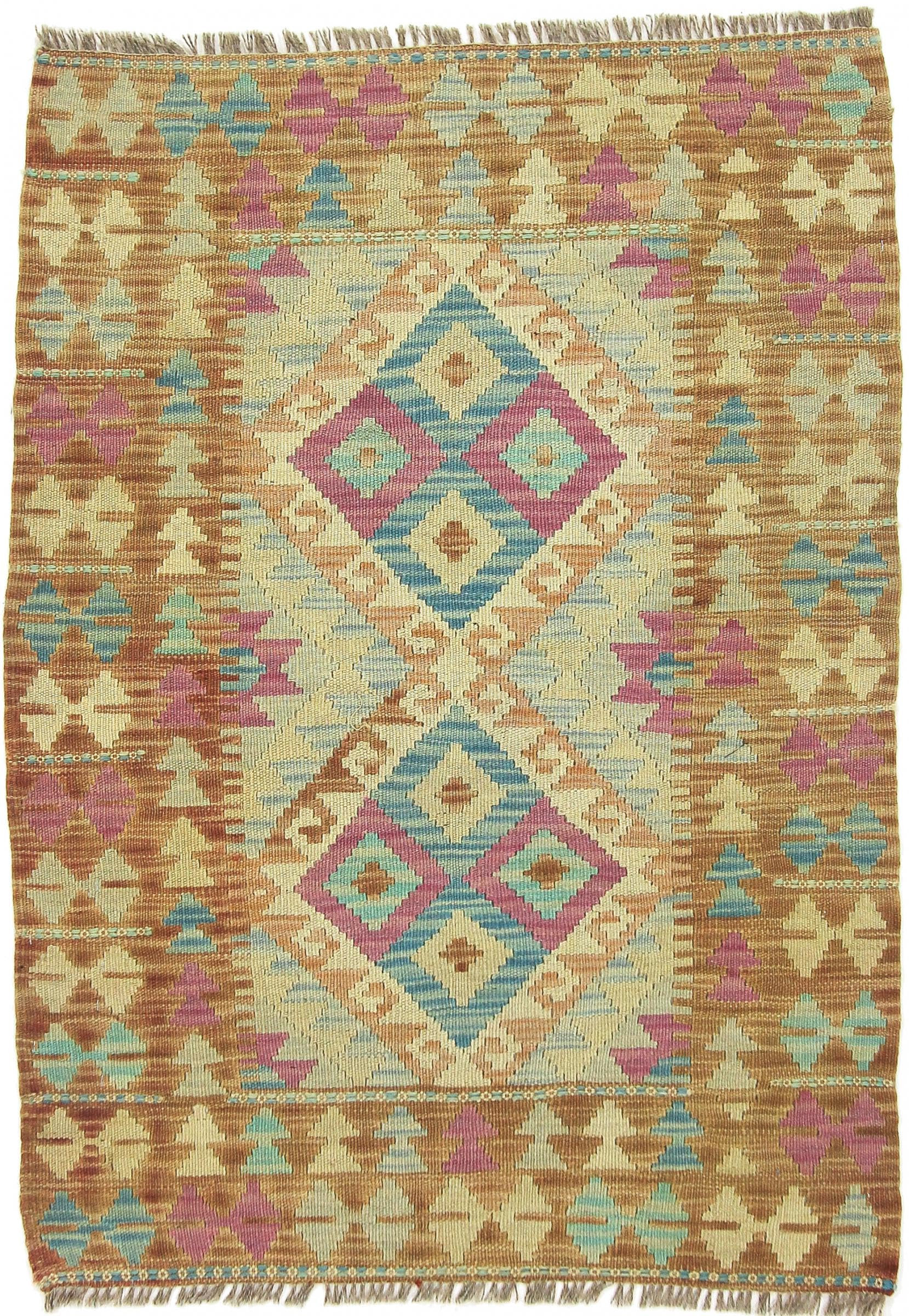 Kilim Afghan 82x112 en pure laine tissé à la main, un authentique tapis d'orient