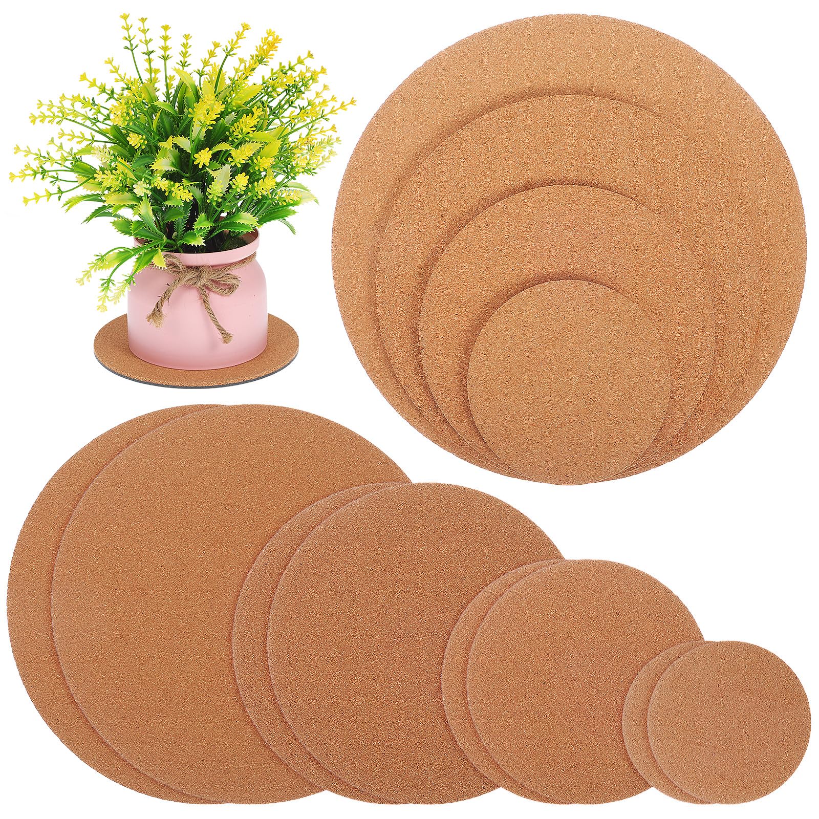 Soucoupes pour pots de fleurs en liège absorbant tapis ronds anti-humidité