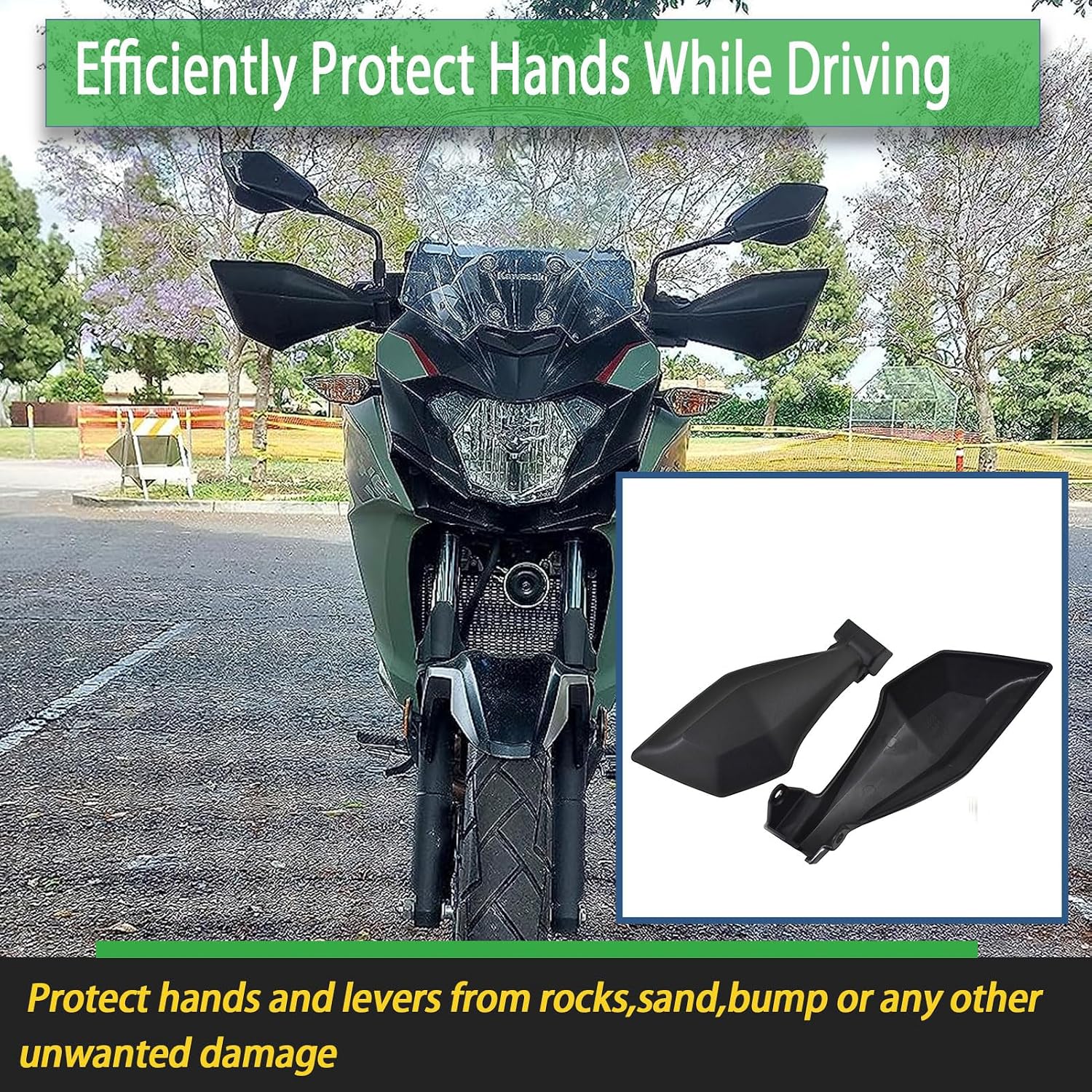 Motorcycle Handguard Windproof Handlebar Shield Hand Guard Protector Cover for Ka&wa&sa&ki Ver-sys X300 Ver-sys X 300 Ver-sys X-300 Accessories 2017 2018 2019 2020 2021 2022 2023 2024