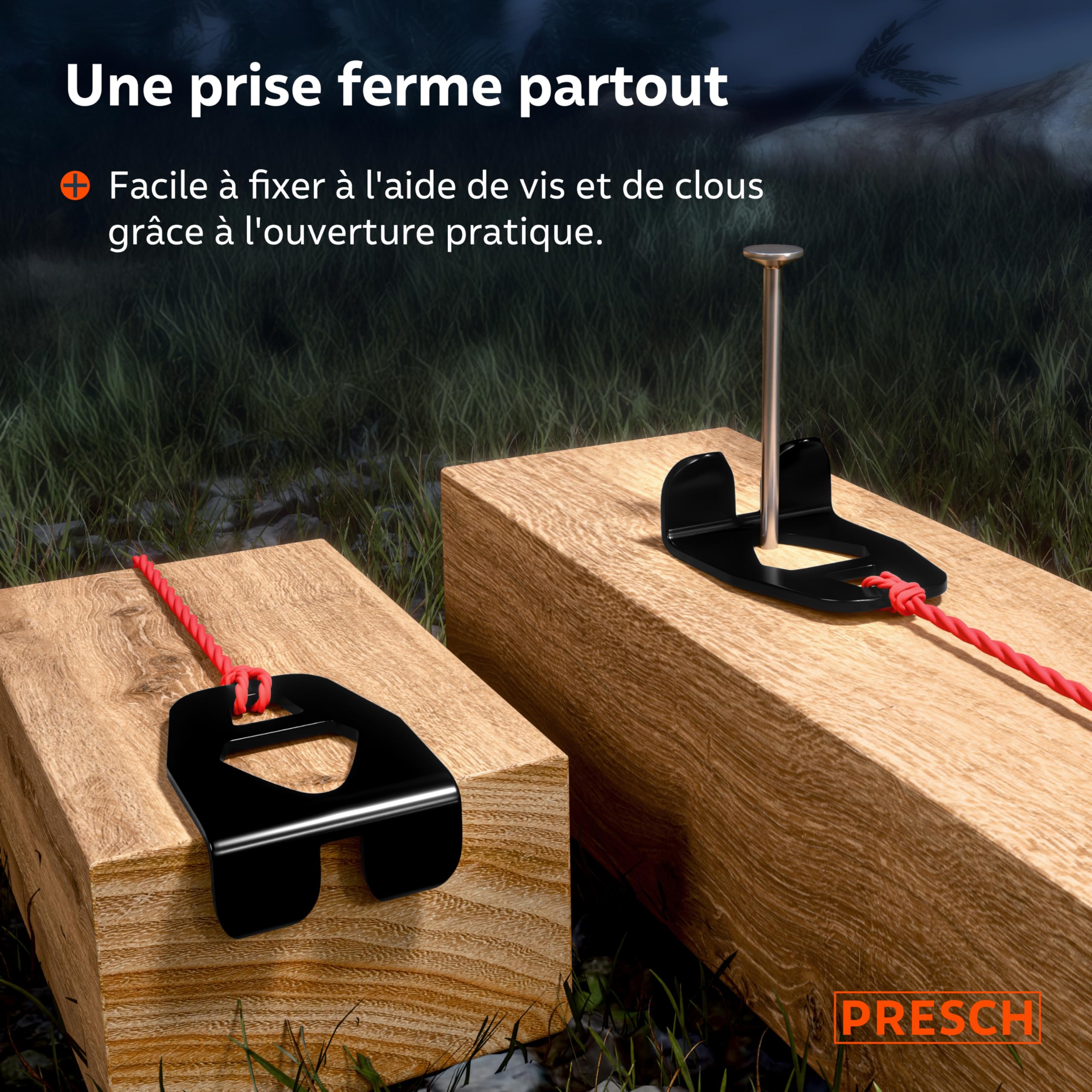 PRESCH Cordeau Traceur de 30m avec craie rouge (150 g) - Dévidage rapide grâce à l'engrenage 6:1 - Hydrofuge et durable - Ligne robuste pour des lignes précises
