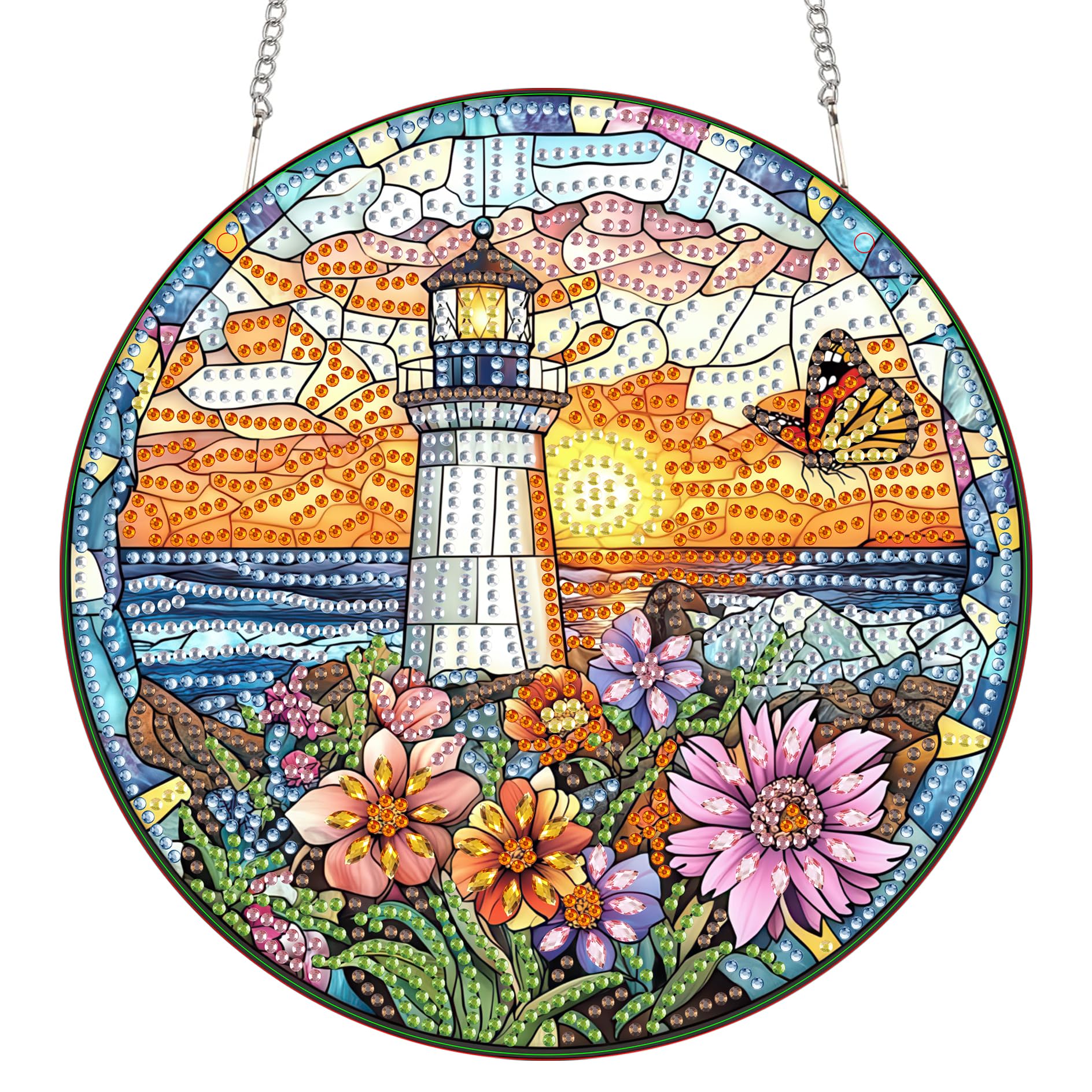 Bimkole Lighthouse Hanging Diamond Pearl Art Kits for Adults Pendant C4