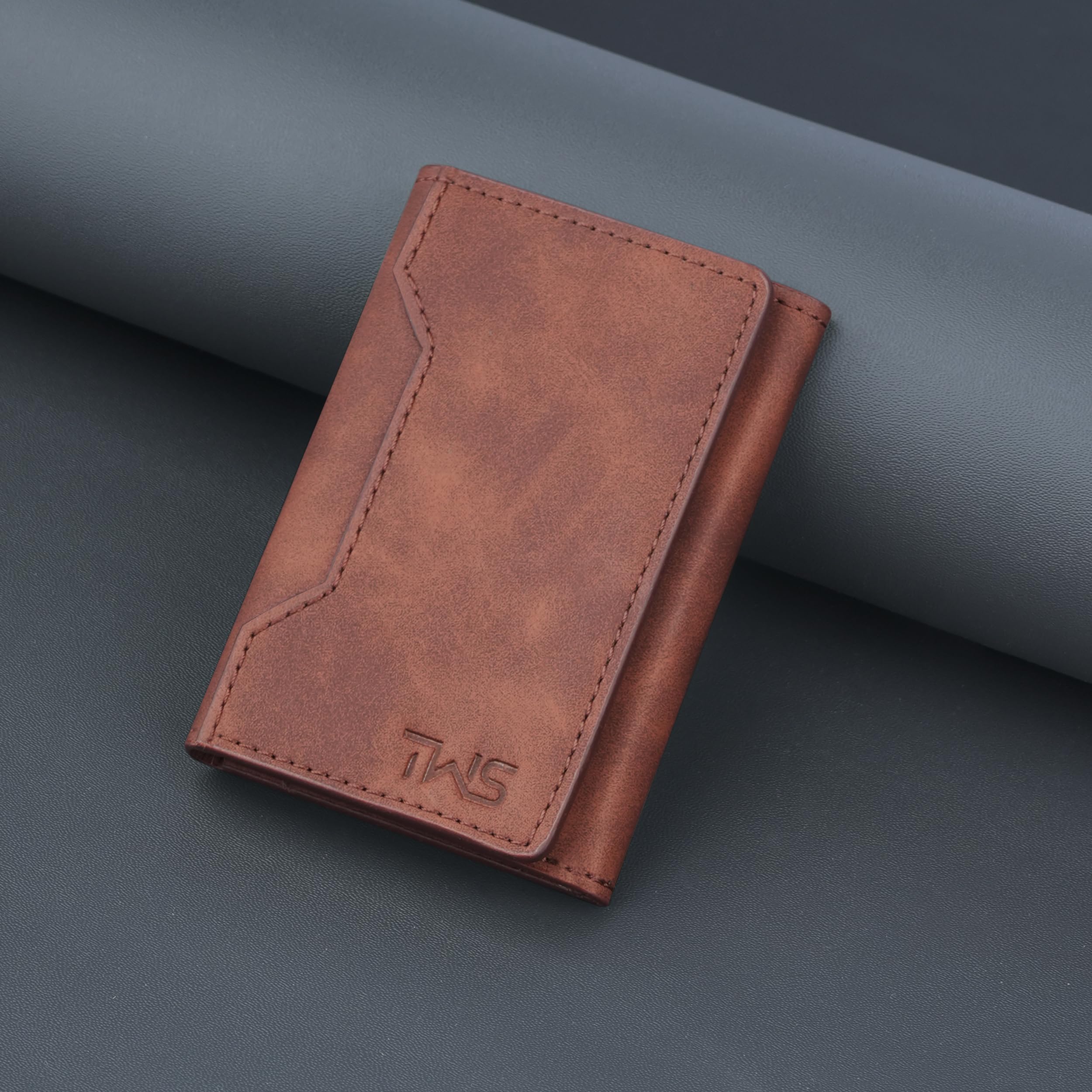 The Wallet Store Magna Suede Vegan Leather Cardholder (Brown)