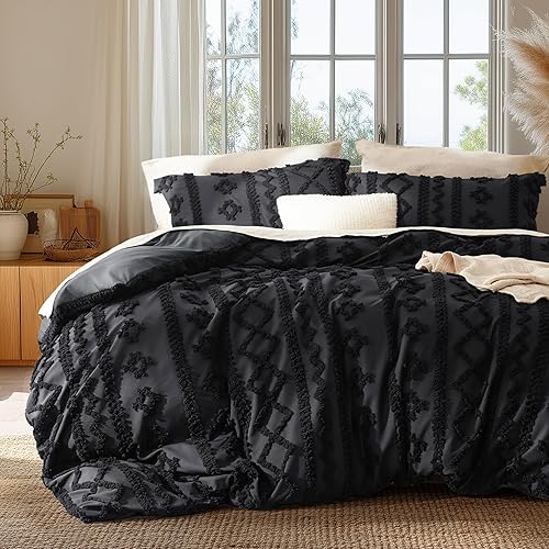 Miniatura 124 de Bedsure Funda de edredón bohemia, tamaño Queen, suave y cómoda, diseño elegante, ropa de cama bohemia para decoración, lavable a máquina, para todas