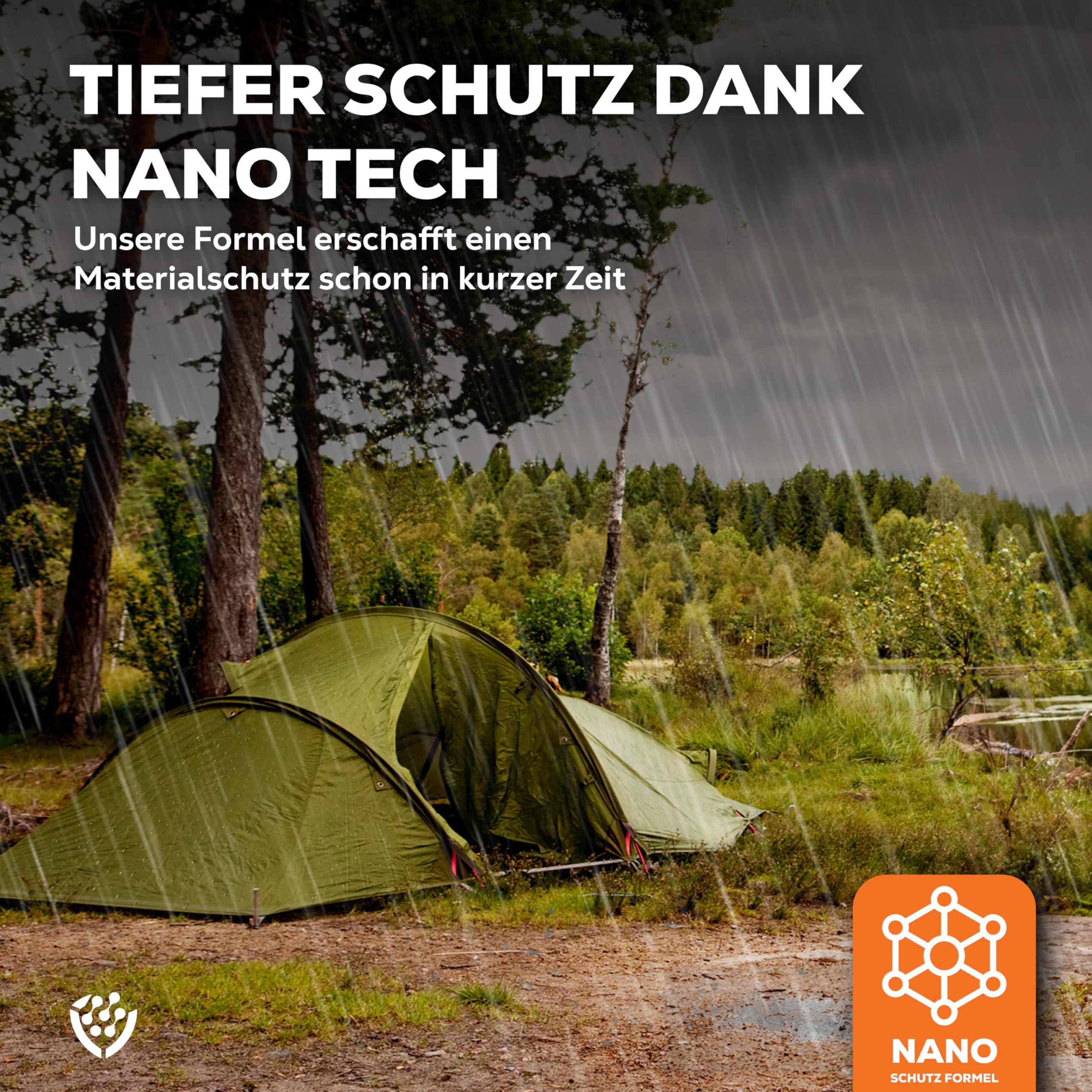 INNOSHIELD® Imprägnierspray Zelt & Pavillion 500 ML - Schutz gegen Regen & Nässe - Zelt Imprägnierspray geeignet für Zelte, Markisen, Sonnenschirm oder Pavillons