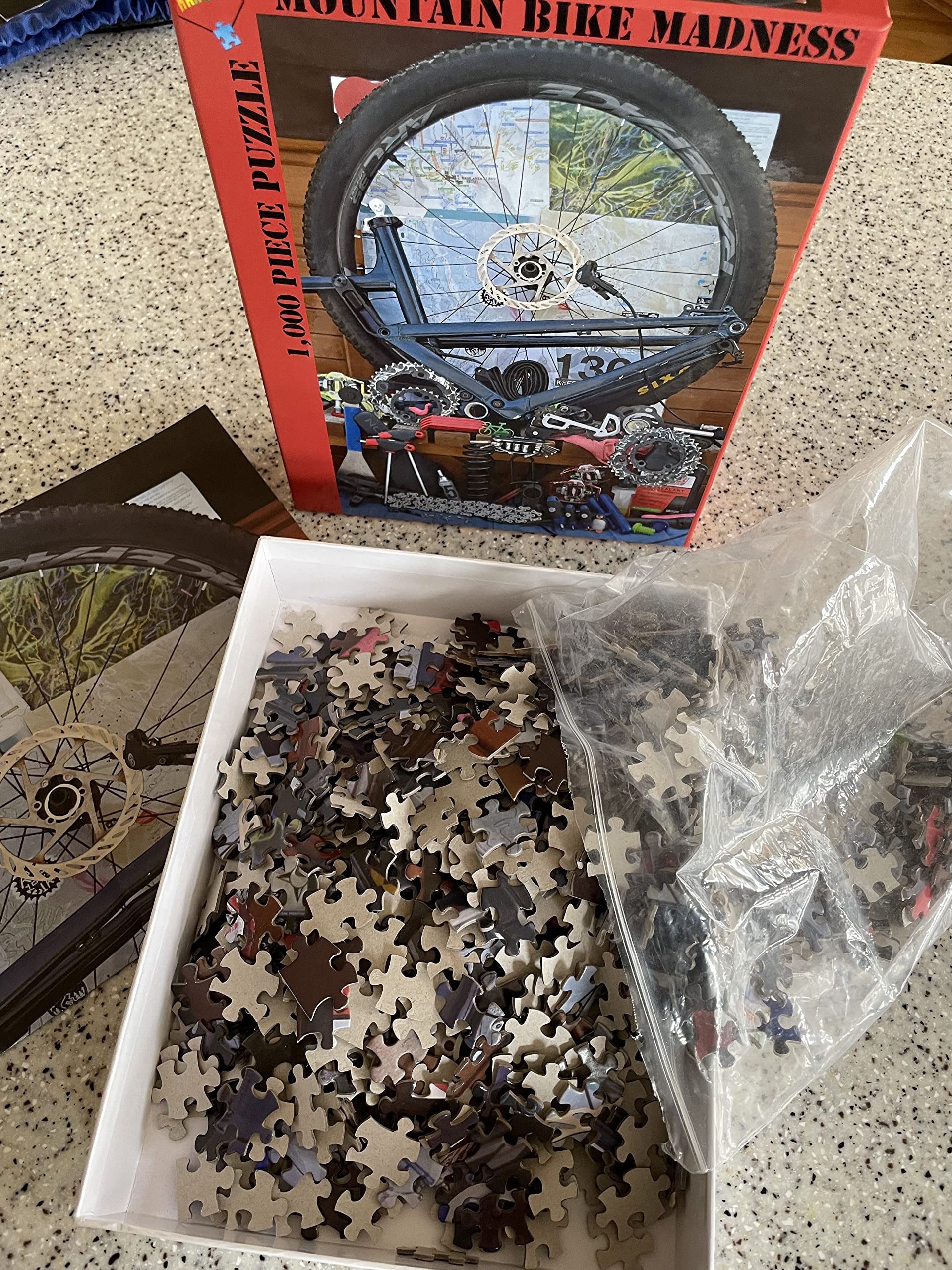 Parachute Puzzles 1000 Piece Puzzle - Mountain Bike Madness 1000 Piece Jigsaw Bicycle Parts Puzzle for Adults - Image 2