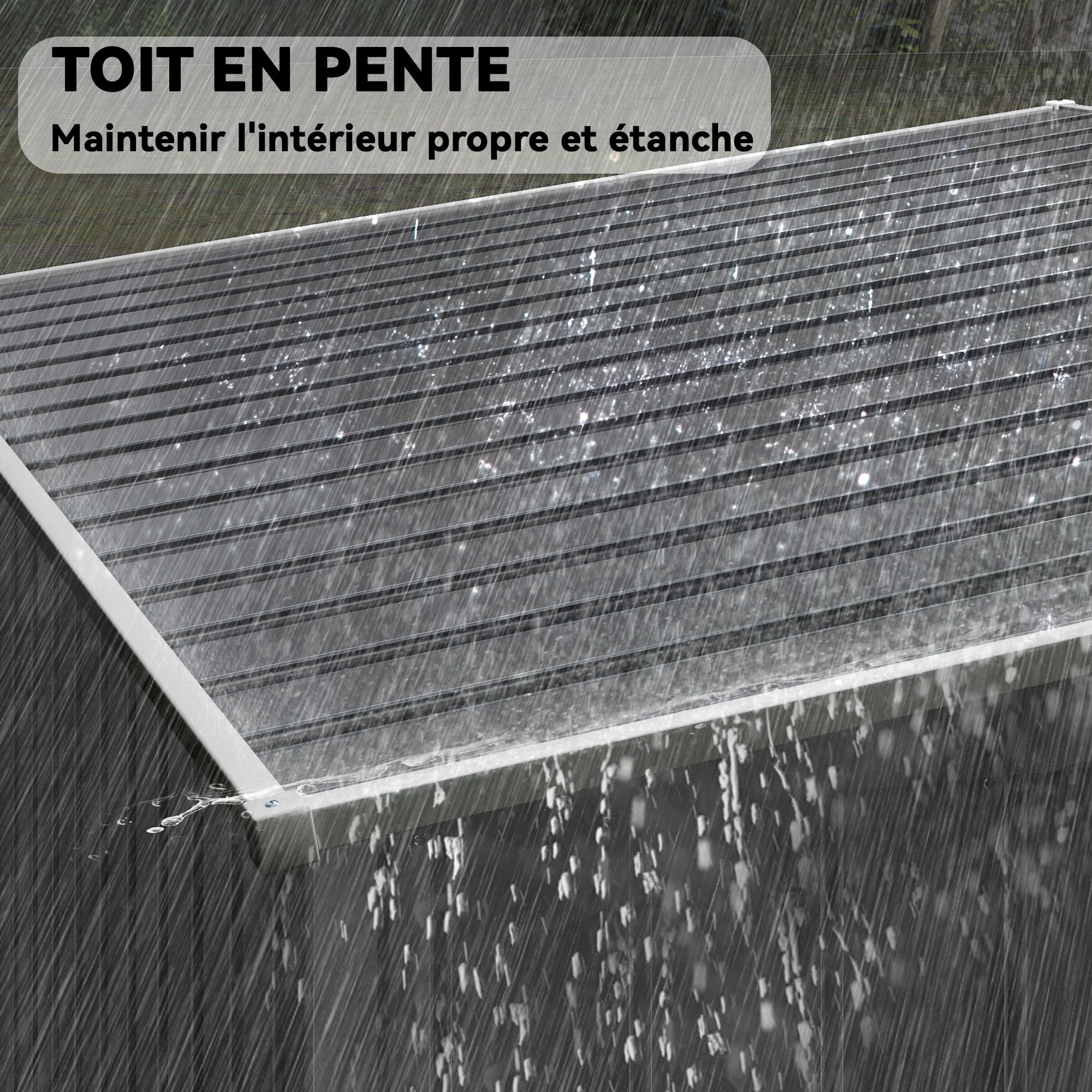 Outsunny Abri de Jardin en Métal 2,81 m² Toit Incliné 154x206,5x181 cm Gris | Kit Fondation, Cabane de Jardin Extérieure Adossée, Acier Galvanisé, Abri à Outils, 2 Étagères Réglables