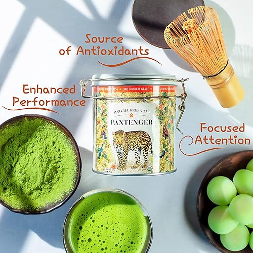 Miniatura 3 de Japonés Orgánica Matcha Té verdeCeremonial Grado 1oz Leopard Matcha es brimming con potente Antioxidantes para quemar grasa y para piel sana Looking