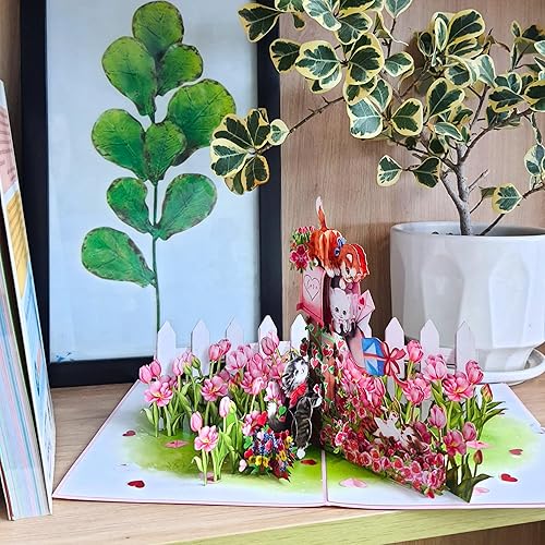 Miniatura 5 de HEARTAGS Tarjeta desplegable para el día de la madre, tarjeta de cumpleaños desplegable de 6 x 8 pulgadas para mujeres, él, ella, marido, novia,