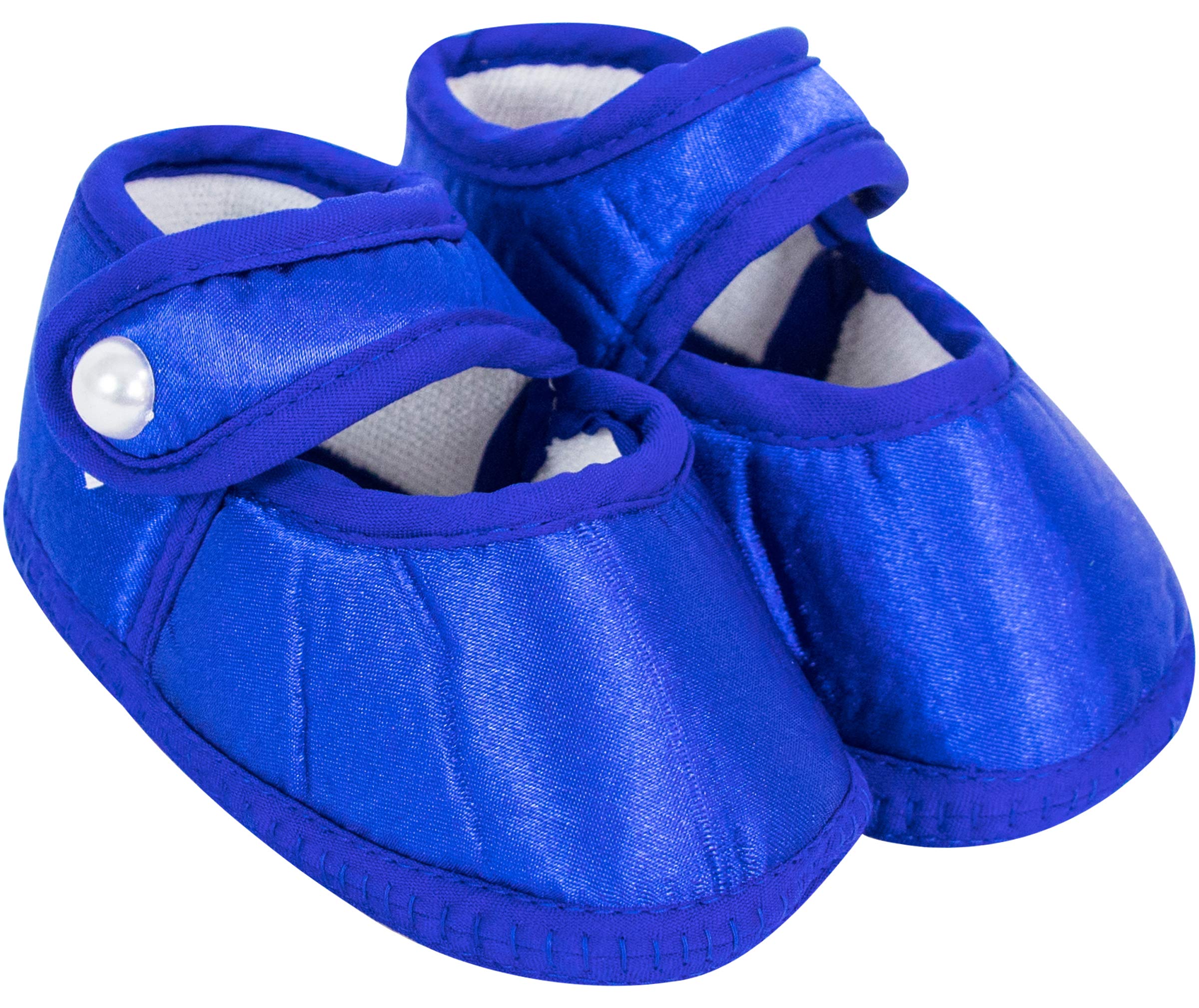 Baby Girls Satin Sandal Booties (Blue)-image-44