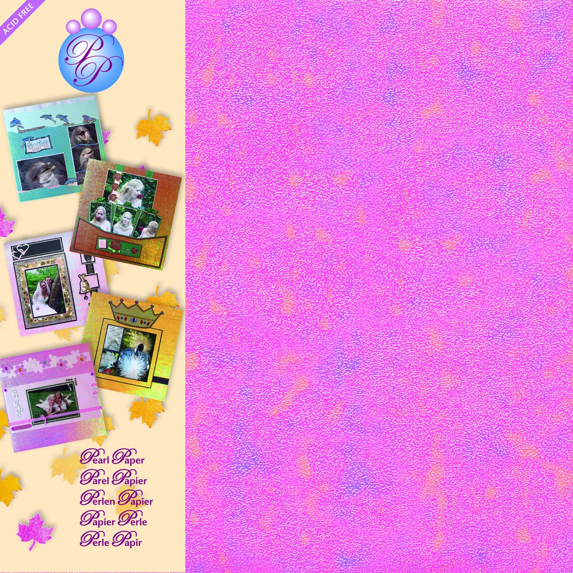 JEJE Produkt Pearl Paper for Scrapbooking, Pink