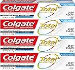 Colgate Total Toothpaste with Stannous Fluoride and Zinc, Multi Benefit Toothpaste with Sensitivity Relief and Cavity Protection, Deep Clean - 5.1 ounce (4 Pack)