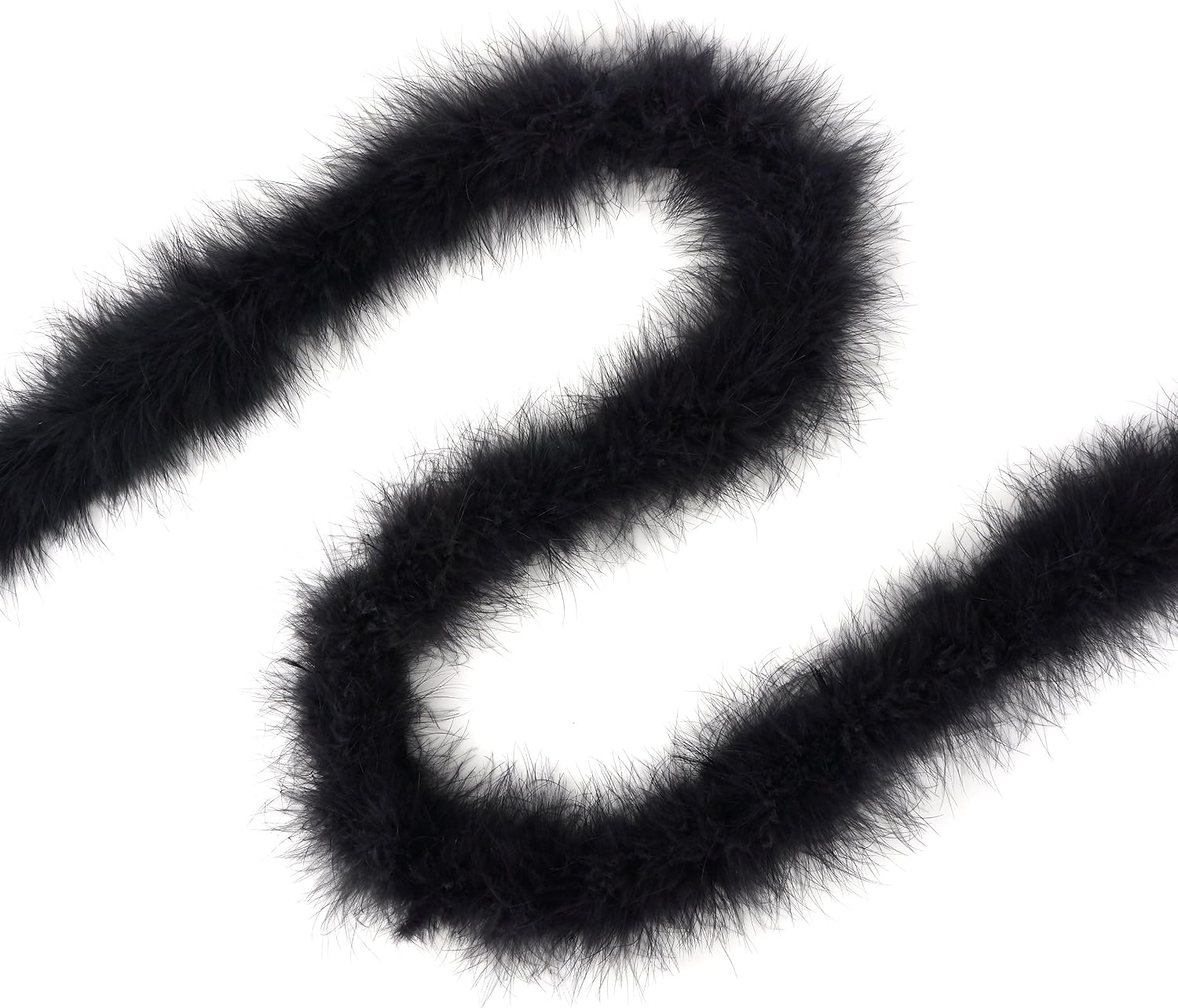 ZUCKER - 2 Yard Marabou Feather Boa - Solid Colored Costume Boa - Soft Craft Boa - Heavyweight 3” Cosplay Boa - Black
