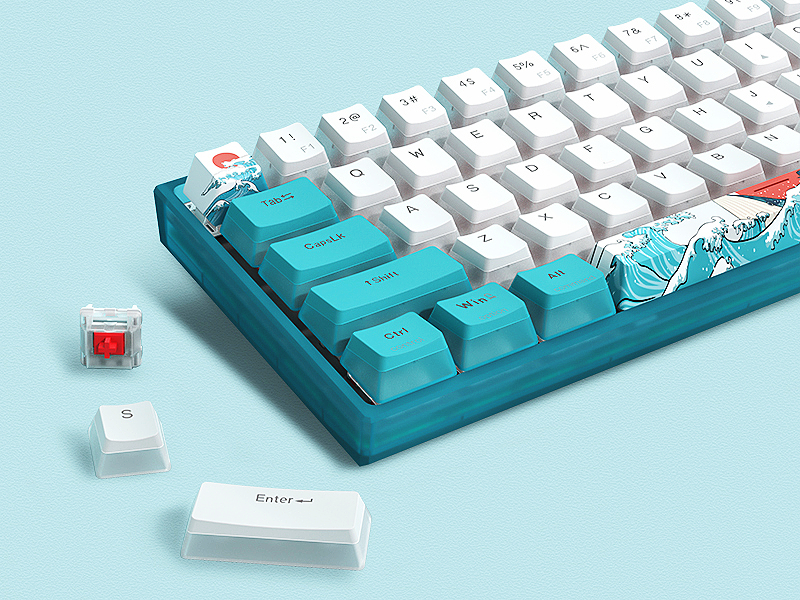 Teclado mecânico Womier 60%, teclado gamer com fio RGB WK61
