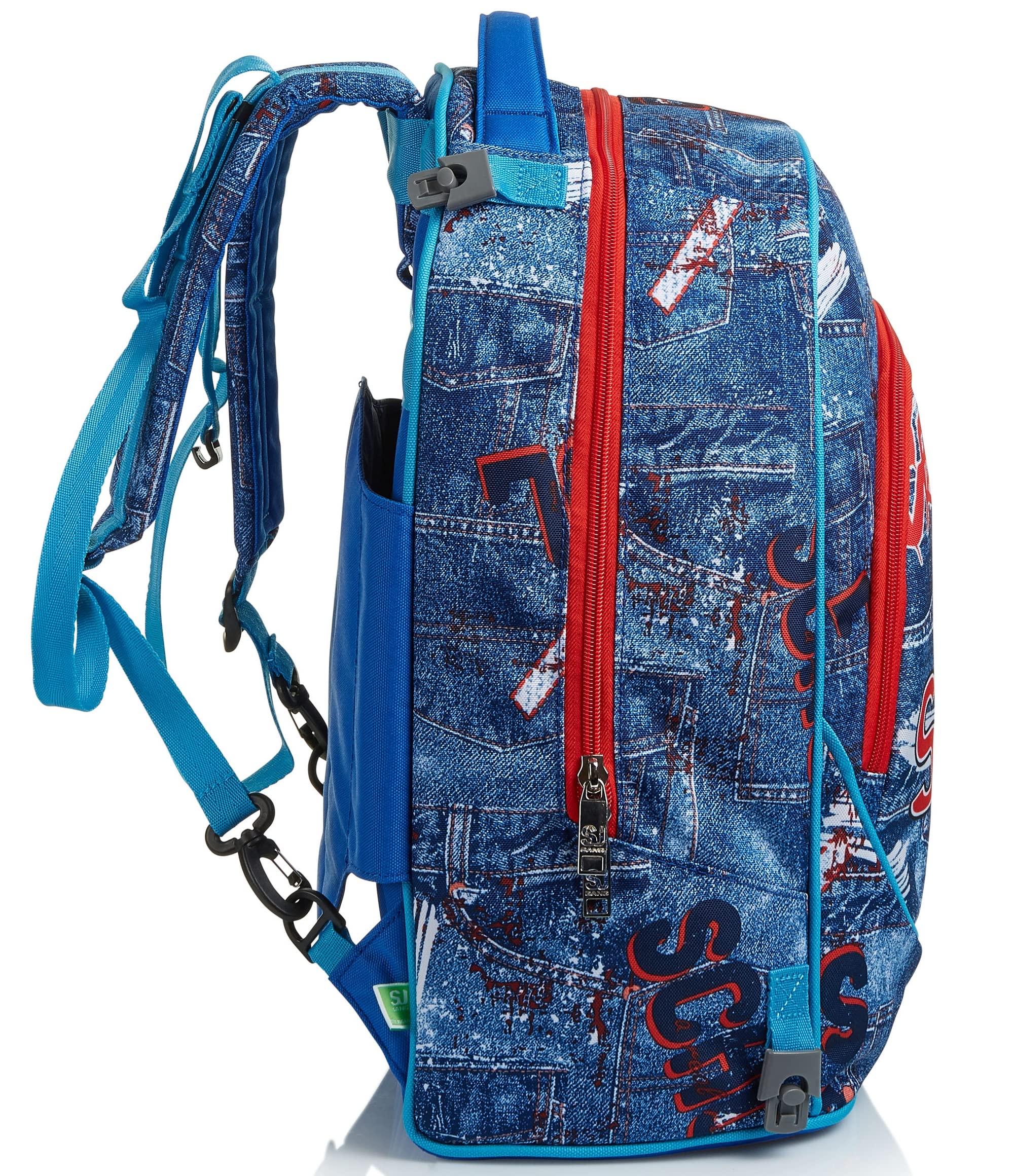 SJ Trolley Backpack 3 in 1 School Bag with Wheels Removable Backpack for School High School Travel & Leisure Girls & Boys