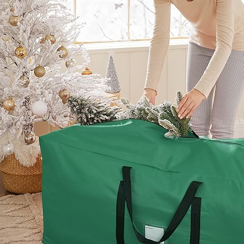 Miniatura 6 de SONGMICS Bolsa de almacenamiento para árbol de Navidad, hasta 9 pies, tela Oxford 600D resistente al desgaste, contenedor de almacenamiento para