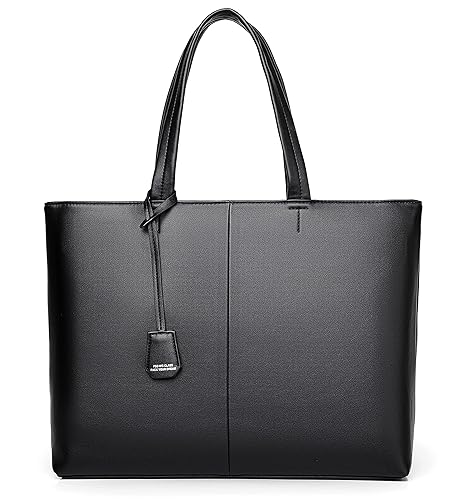 FSD.WG Men's Tote Bag,Business Bag, Leather Briefcase,Elegant Leather（PU）,Large Capacity,Black