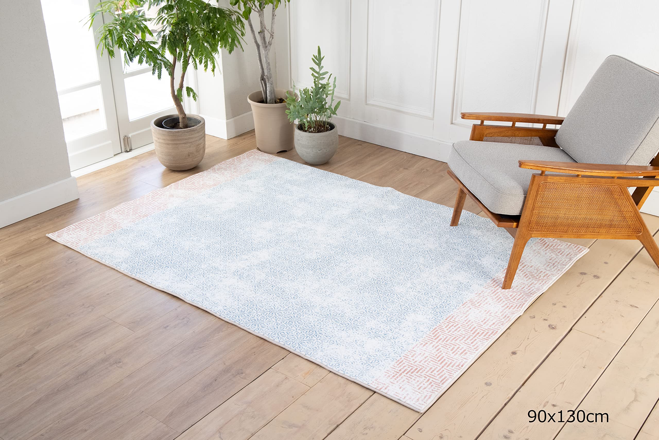 Amazon｜川島織物セルコン TAUKO ラグ GY6032 140×200 ブルー 洗える