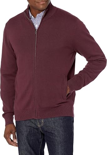 Amazon Essentials Mens Full-Zip Cotton Sweater