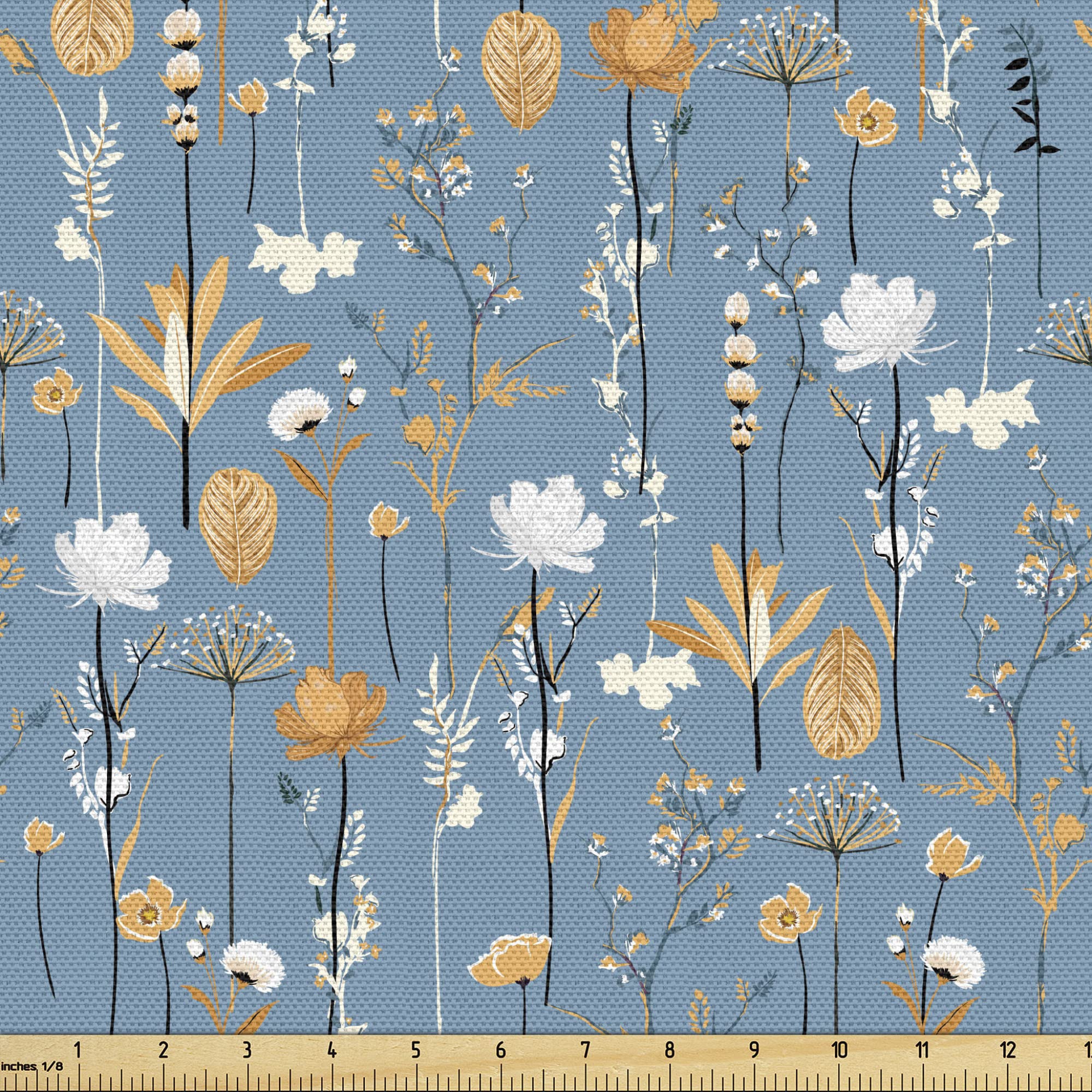 Ambesonne フローラル生地 ヤード単位 冬スタイル ボタニカルブルーム