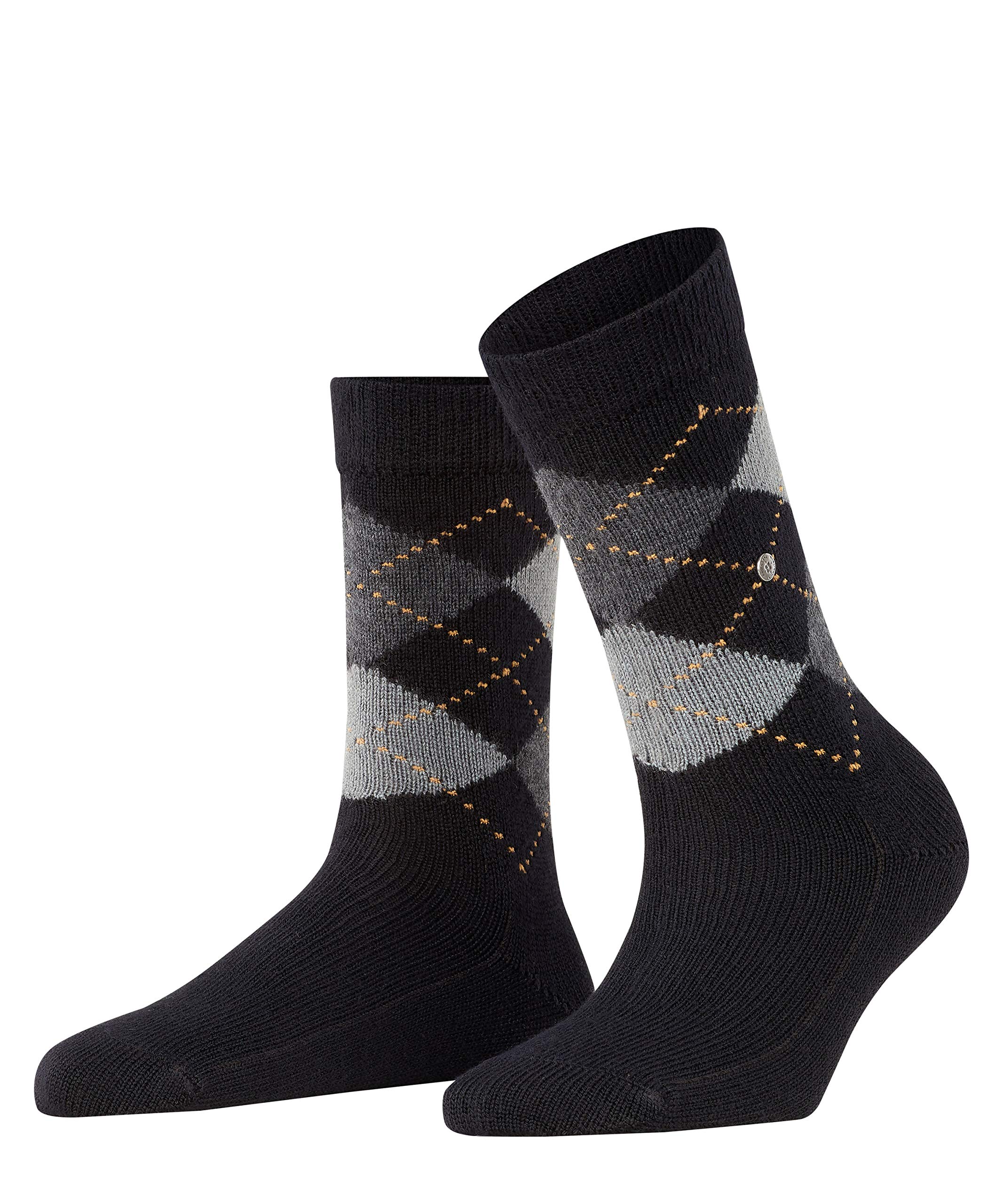 Burlington Women's Whitby W So Warm Soft Patterned 1 Pair Socks, Black 3000, 3.5-7