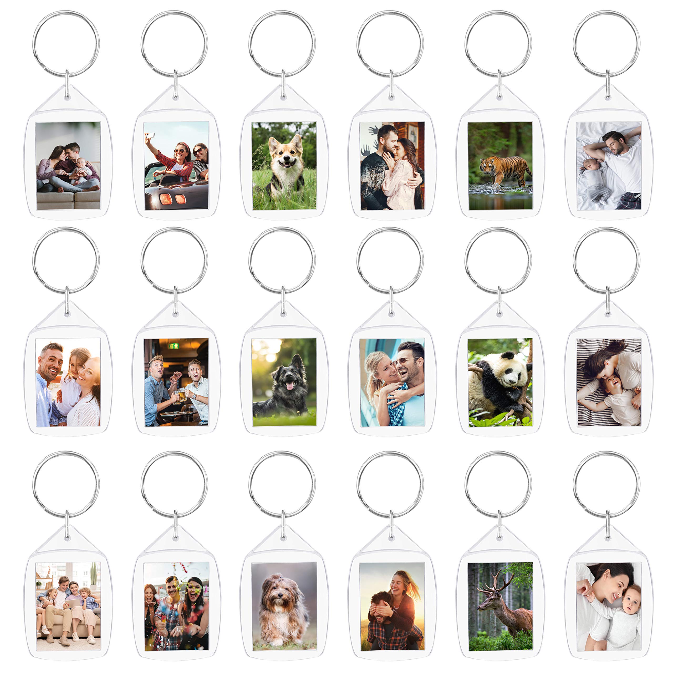 Blank Photo Insert Key Chains (50 Pack) Each Key Ring is 3.2 x 5.4cm