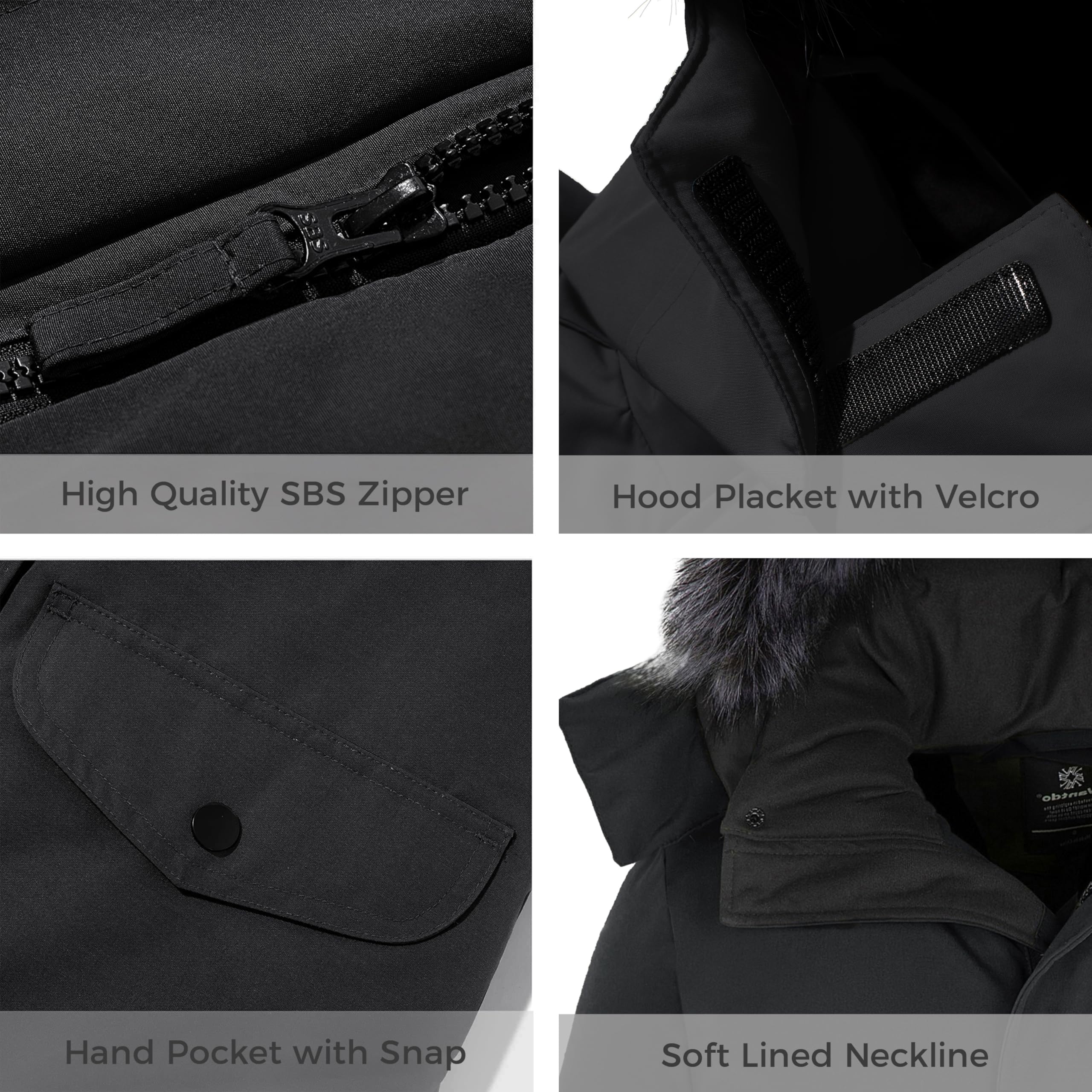 Wantdo Giacca Invernale Imbottita Calda Parka con Pelliccia Sintetica Esterno Giaccone da Lavoro Antivento Giacca Pesante Donna