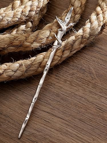 Miniatura 3 de HAQUIL Palo de pelo de hoja simple para mujeres y hombres, horquilla gótica punk con diseño delicado para hombres y mujeres, regalo de joyería