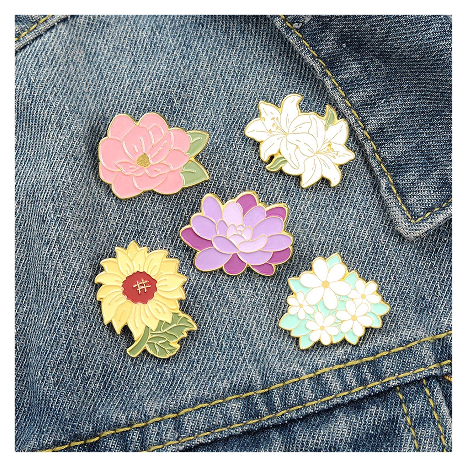 Spilla Smalto Fiori Spilla Smalto Bottone in Metallo Zaino Fai da Te Distintivo stami Corpetto Gioielli di Moda per Donna Amico