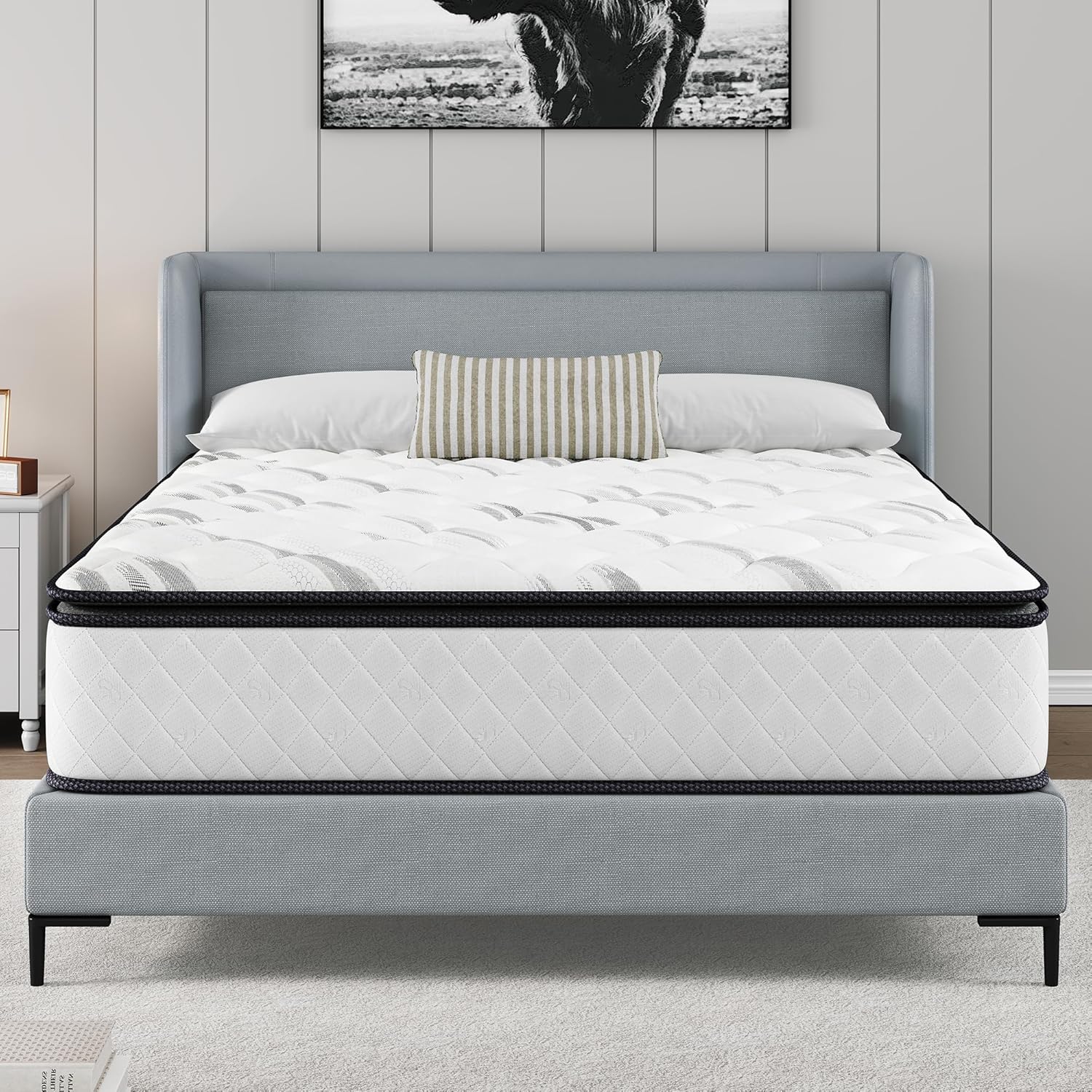 Susalt 14 Inch Queen Mattress, Hybrid Mattress Memory Foam Mattress, Individually Pocket Springs Mattress in a Box Fiberglass-Free, CertiPUR-US