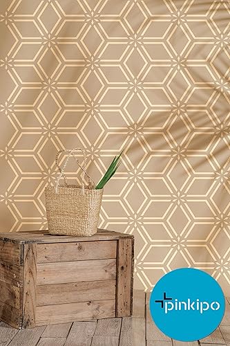 Miniatura 3 de PINKIPO Pack of 2, Lines of Nature, Large WALL STENCIL, Modern Wall Stencils for Painting, Stencils For Walls, Geometric Wall Stencil Pattern