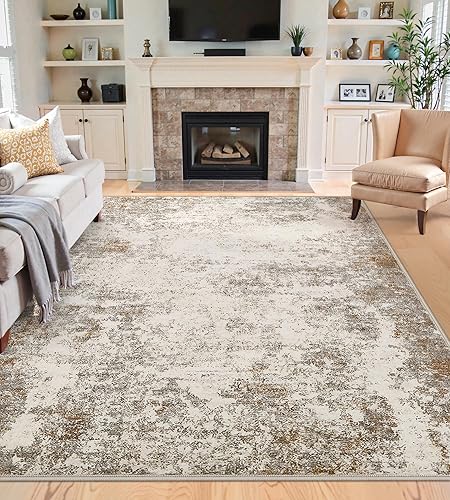 Miniatura 14 de Alfombras de área de 8x10 lavables a máquina - Alfombras grandes modernas abstractas para sala de estar, alfombra delgada suave antideslizante para