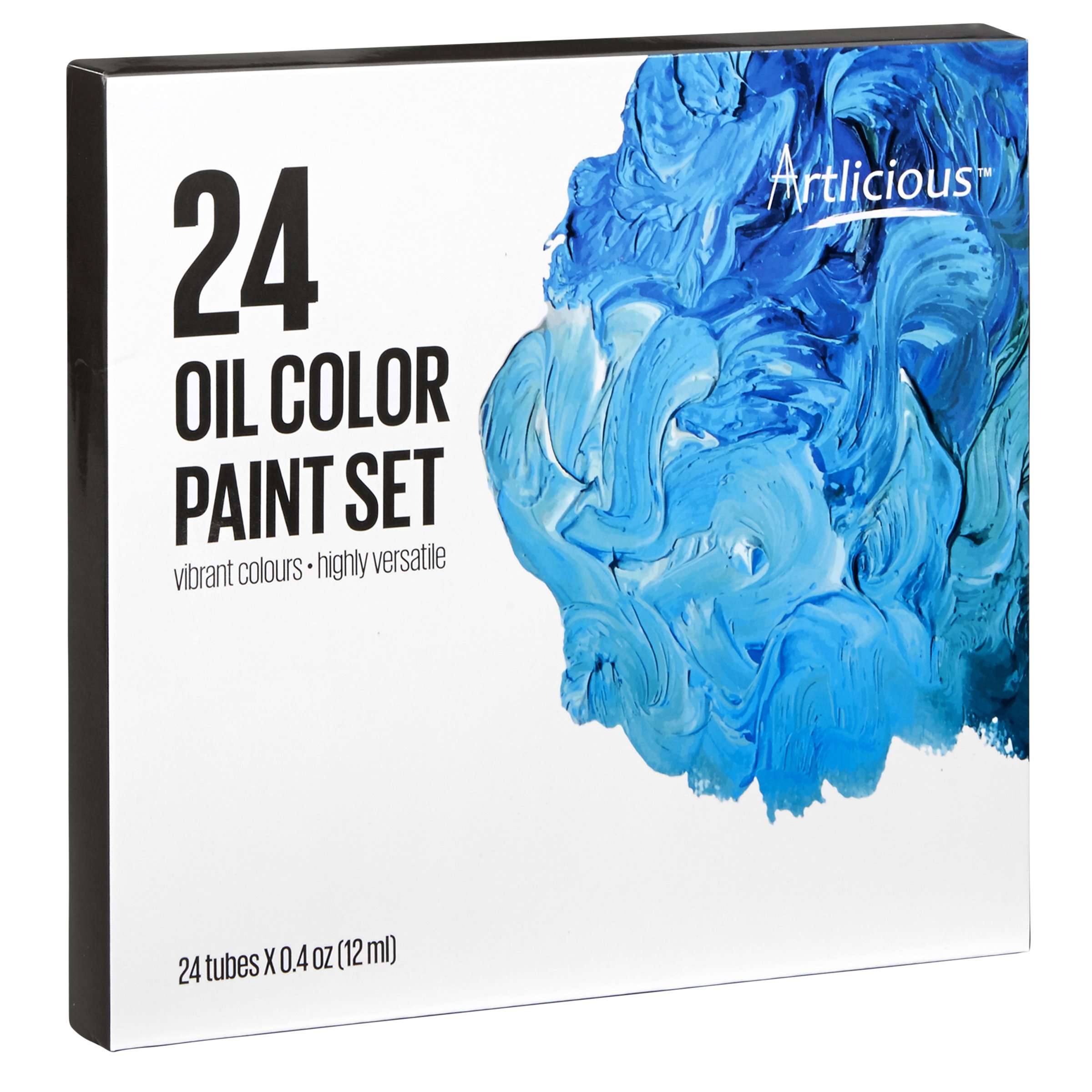 Artlicious - 24 Tube Oil Paint Set - Great for Canvas Panels, Boards & Stretched Canvas