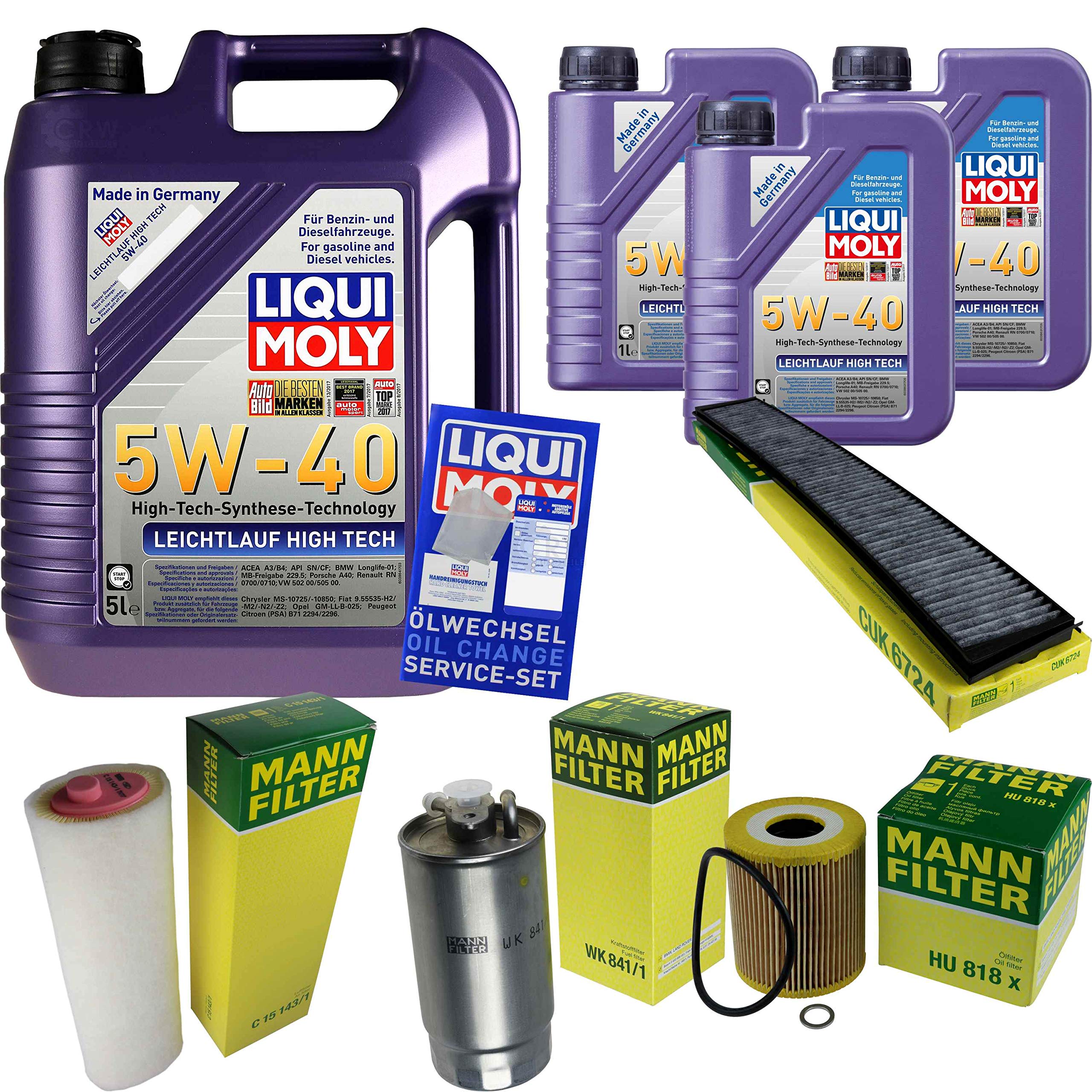 Pacchetto di ispezione 8 L LM LL High Tech 5W-40 + Pacchetto filtri Uomo 3 pezzi