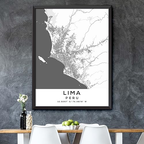 Miniatura 5 de Mapa de Lima, Perú, Light 2 (12x16)